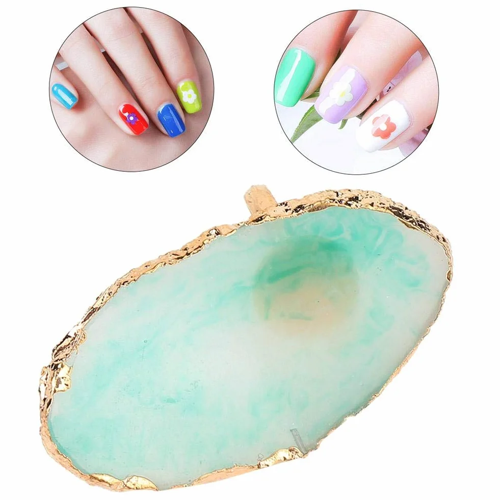 Paleta do paznokci Nail Art Resin Stone Mini Color Mixing Plate Tips Holder Narzędzie do manicure (ZIELONY)
