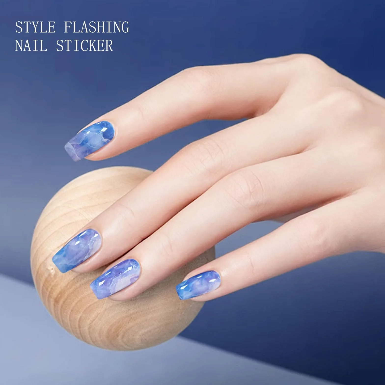 Półutwardzony żel marmur pomarańczowy fioletowy niebieski do paznokci