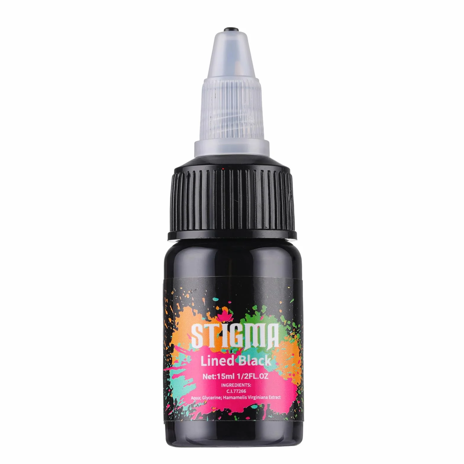 STIGMA Czarny tusz do tatuażu 15 ml, 1/2 uncji na butelkę Pro Black Tattoo Ink dla artysty tatuażu