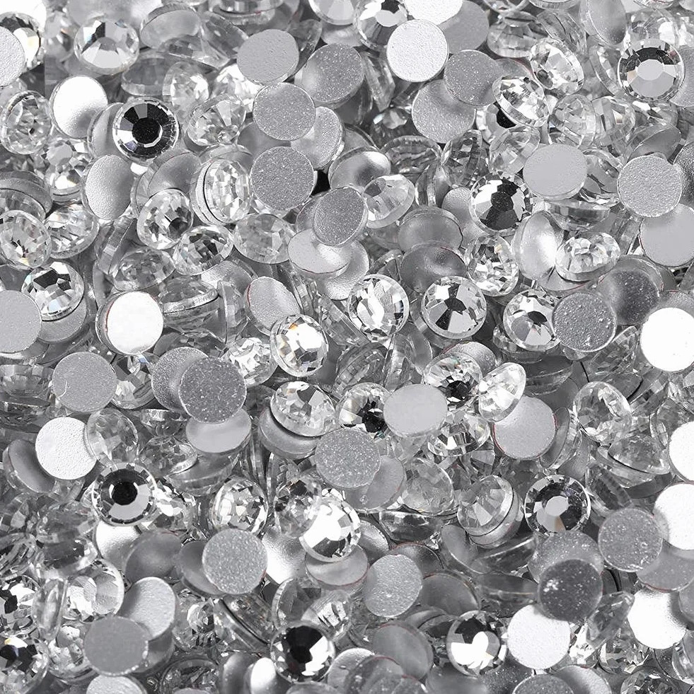 Szklane cyrkonie do paznokci kryształ górski 1440 sztuk przezroczyste kryształki DIY SS3 (1,3-1,5 mm)