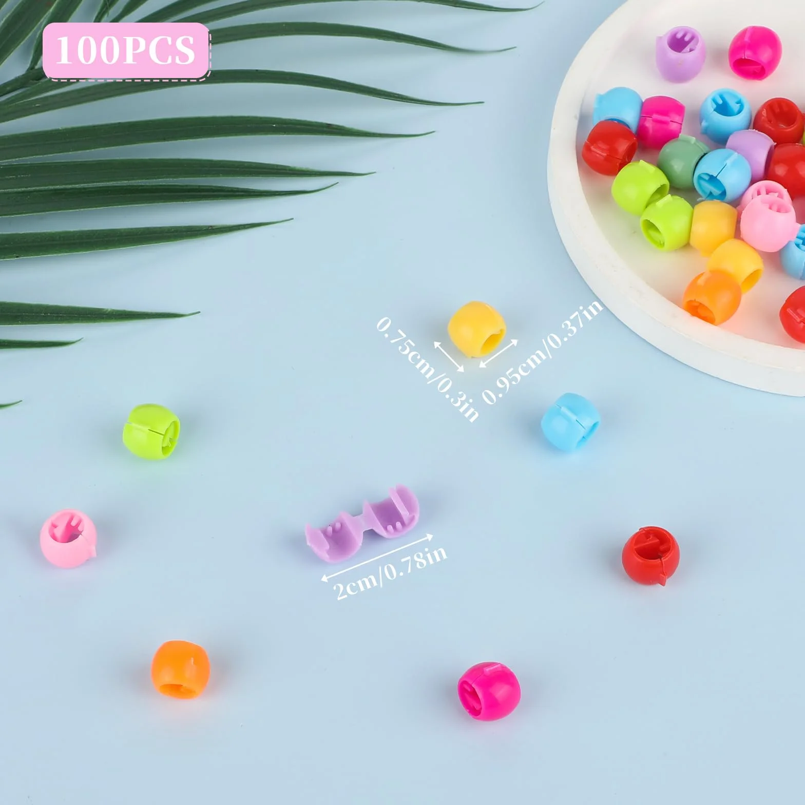 Giantree Mini Spinki do Włosów 100 Szt., Tęczowe Plastikowe Dekoracje do Warkoczy