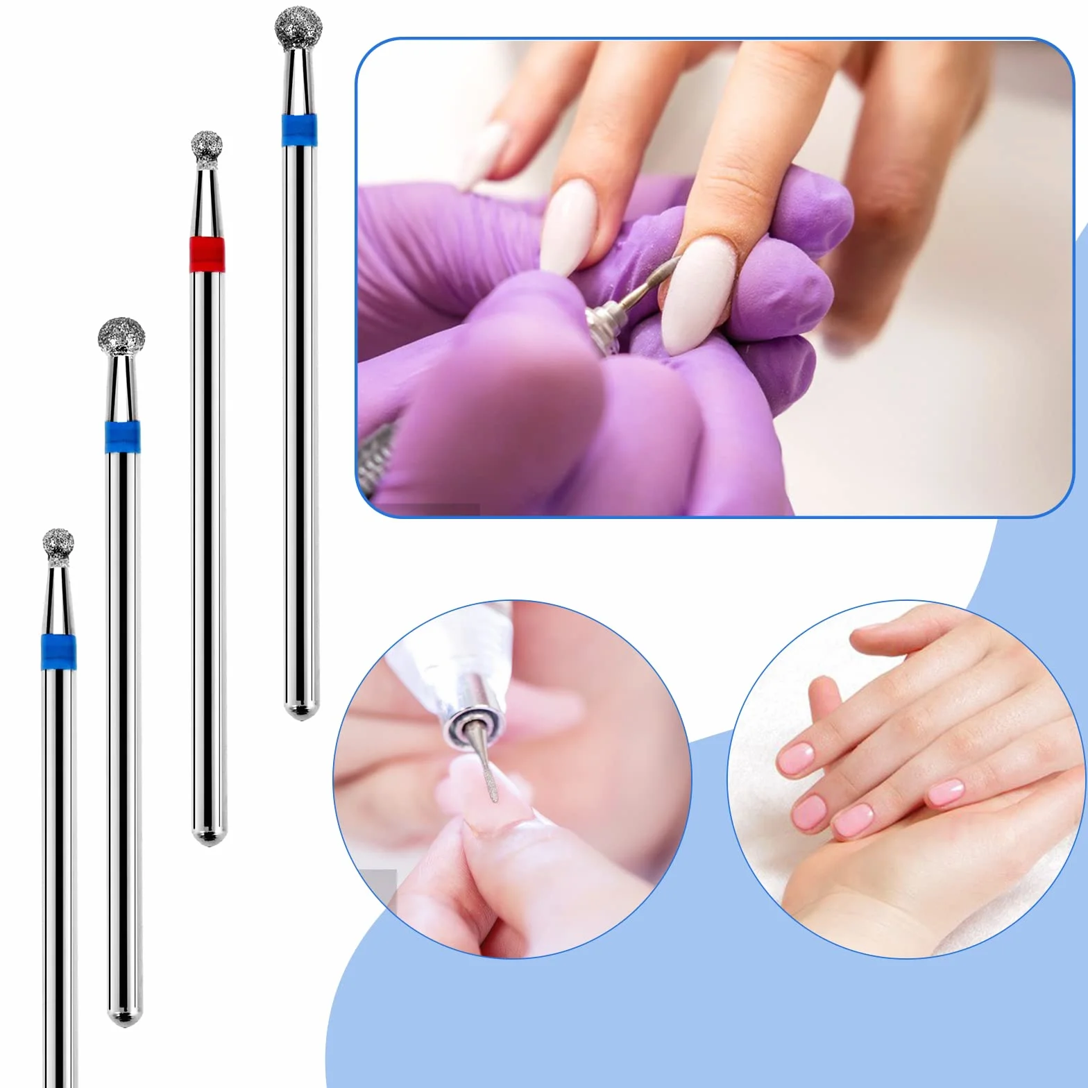 30 sztuk diamentowe wiertła do paznokci zestaw Puntas para wiertło paznokcie Manicure Pedicure Remover narzędzia do paznokci akrylowych, salon domowa pielęgnacja paznokci