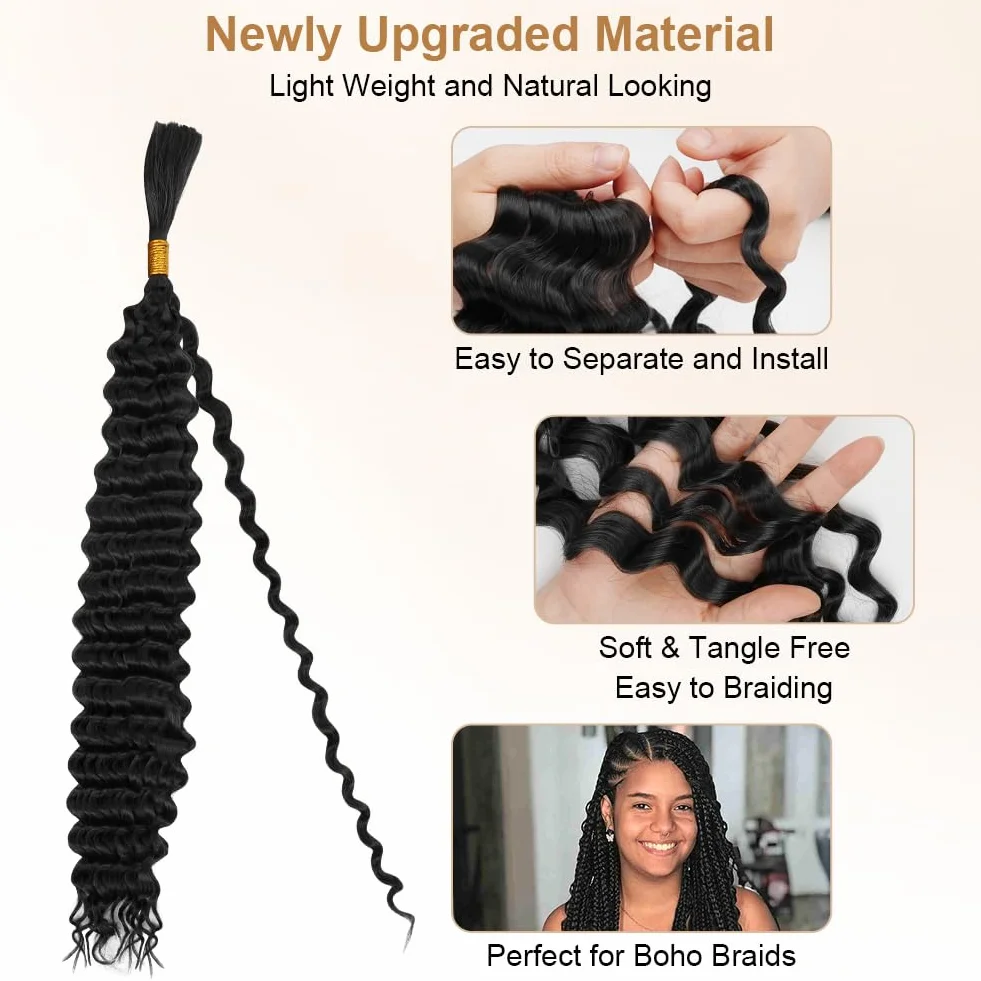 Aomig Brazylijska klamra Deep Twist Ocean Wave Braiding Extension syntetyczne warkocze afrykańskie kręcone