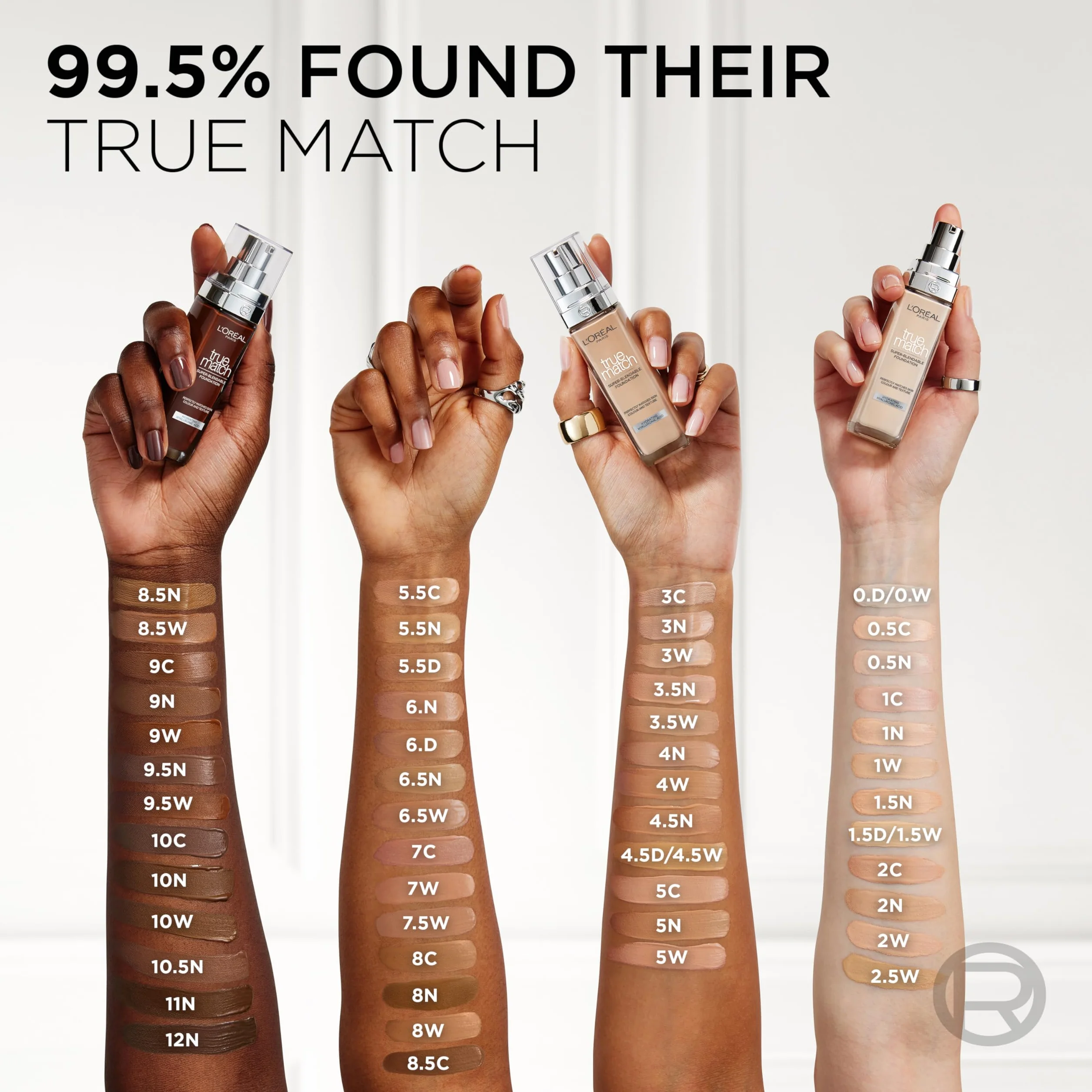 L'Oréal Paris True Match trwały podkład do twarzy w płynie, pielęgnujący z kwasem hialuronowym, SPF 17, 4.D/4.W Golden Natural, 30 ml