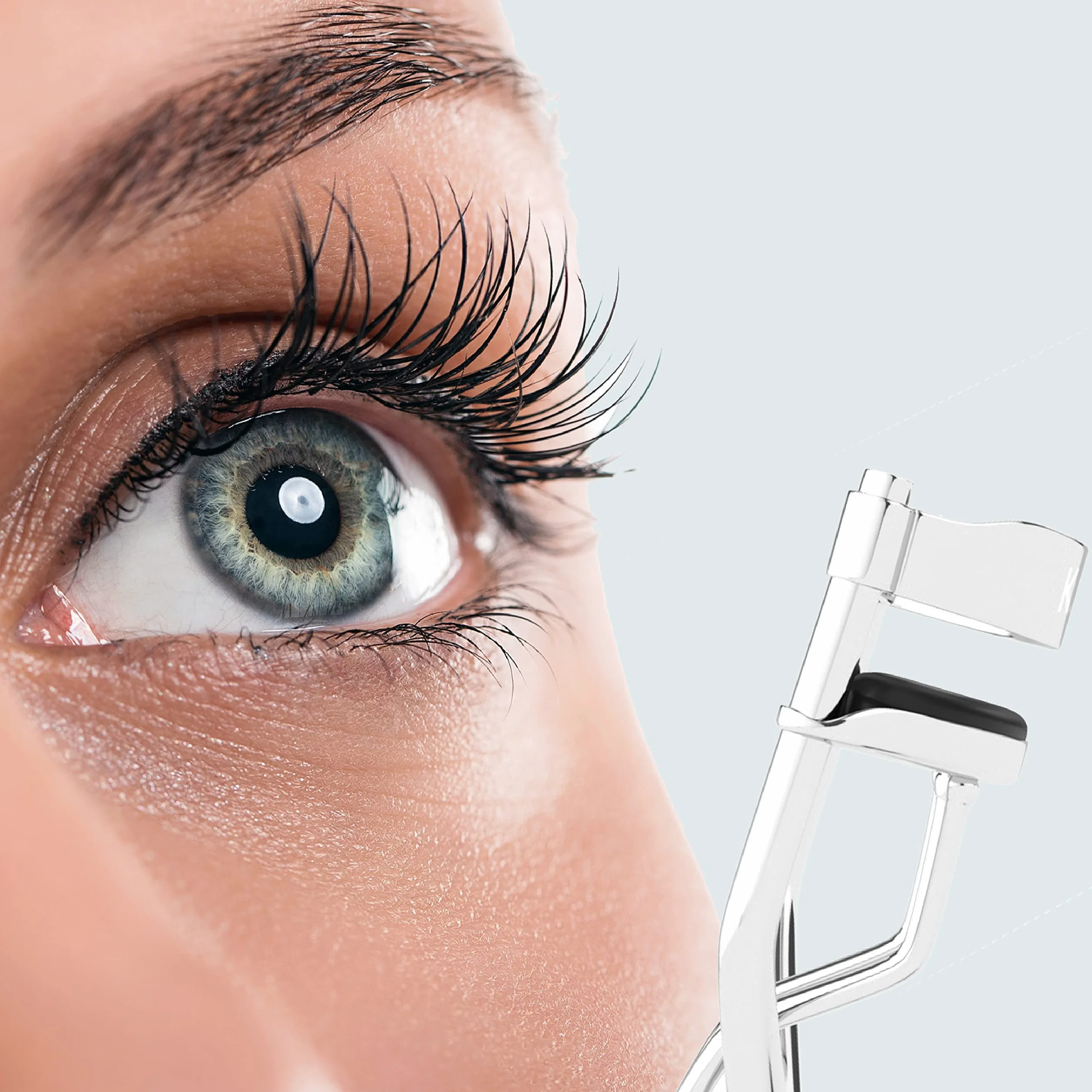Ekskluzywne zalotki do rzęs, eyelash Curler w zestawie 8 dodatkowych gumowych podkładek – narzędzie do makijażu idealnie wygiętych rzęs z wysokiej jakości stali węglowej (srebrne)