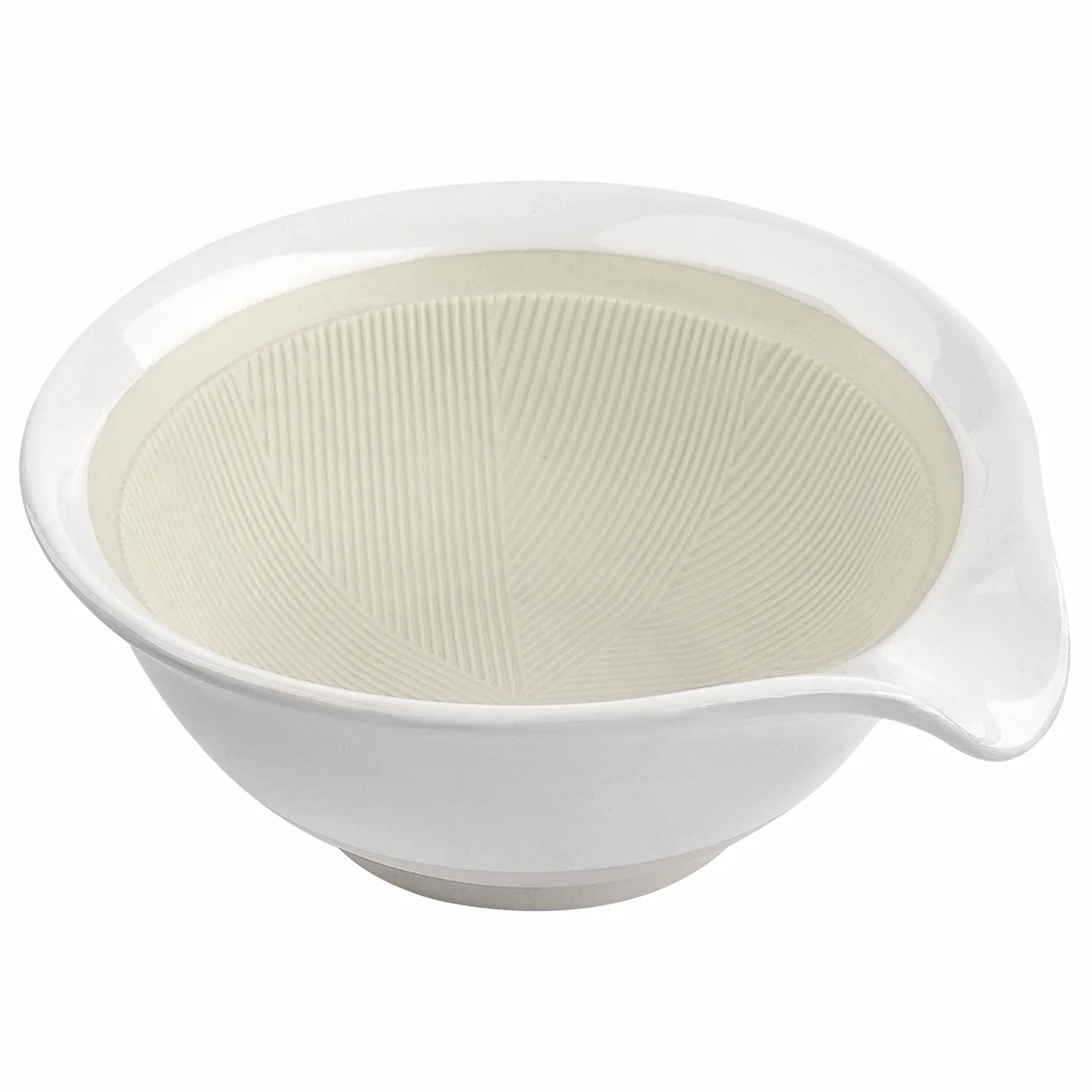 Ceramiczna miska do golenia, kubek do piany do golenia dla mężczyzn, broda fryzjerska z szerokimi ustami, krem golenia na mokro (Biały)