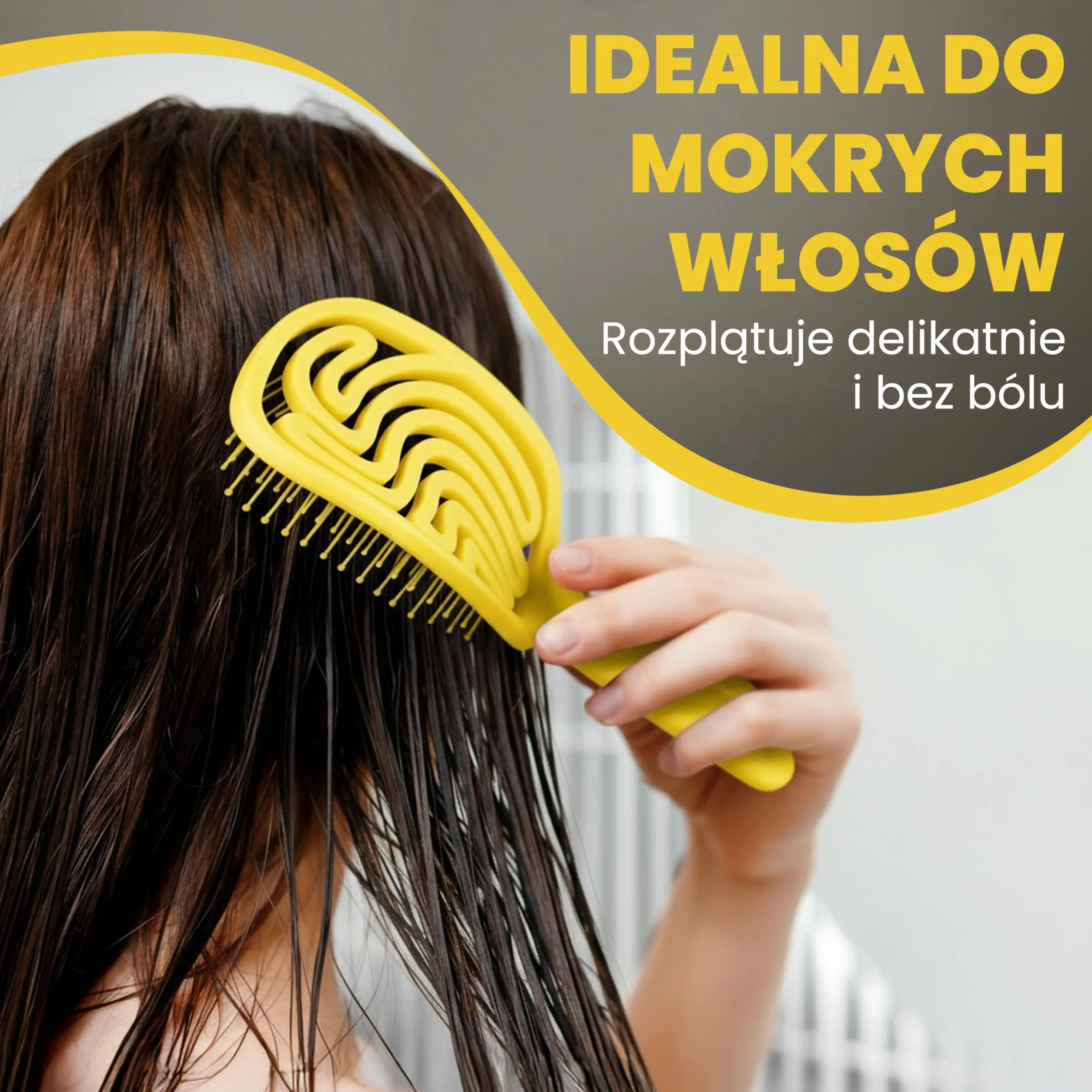 Walcora Szczotka Do Włosów Bez Ciągnięcia – Szczotka Rozplątująca & Detangler Dla Kobiet, Mężczyzn I Dzieci – Do Loków, Mokrych, Cienkich I Długich Włosów – Hair Brush – Żółty
