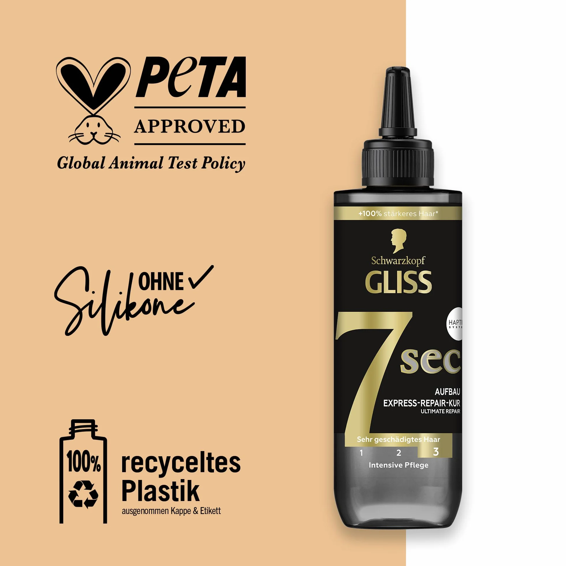 Gliss Kur Ultimate Repair kuracja do włosów 200 ml 7 Sec Express-Repair