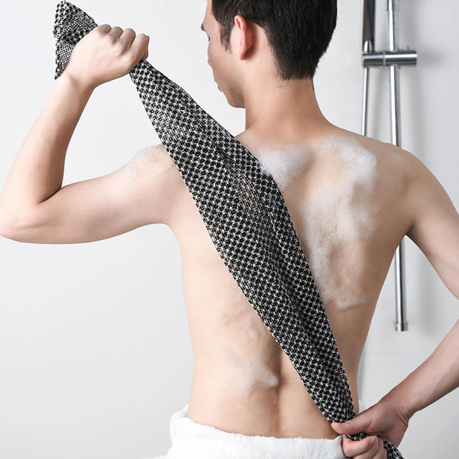 Towel Body Scrubber Peel Wash Strap, Striped Body Wash, Compact Skin Travel Bath Towel