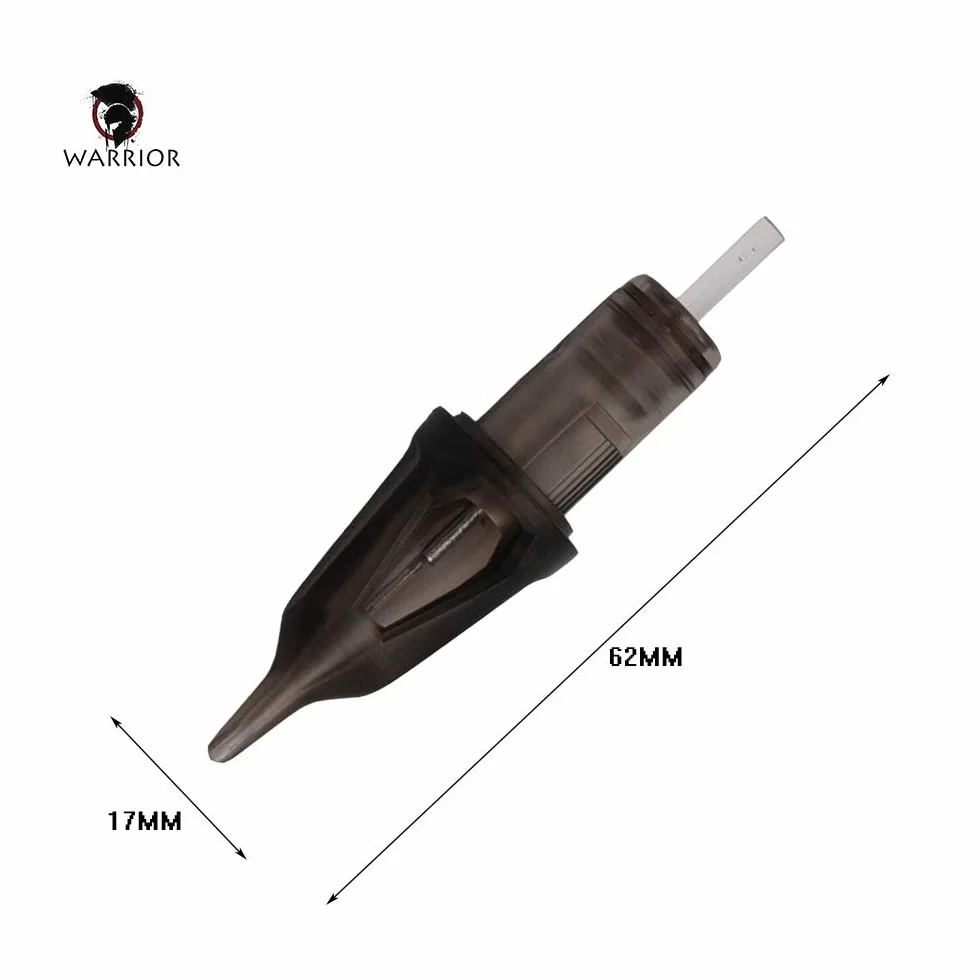 WARRIOR Kartridże i igły tatuaż tatuaż igły stal chirurgiczna rura PVC długotrwały makijaż okrągły jednorazowa wkładka wstępna sterylna Eo gaz nowy pakiet 20 sztuk (NEW 0803RL)