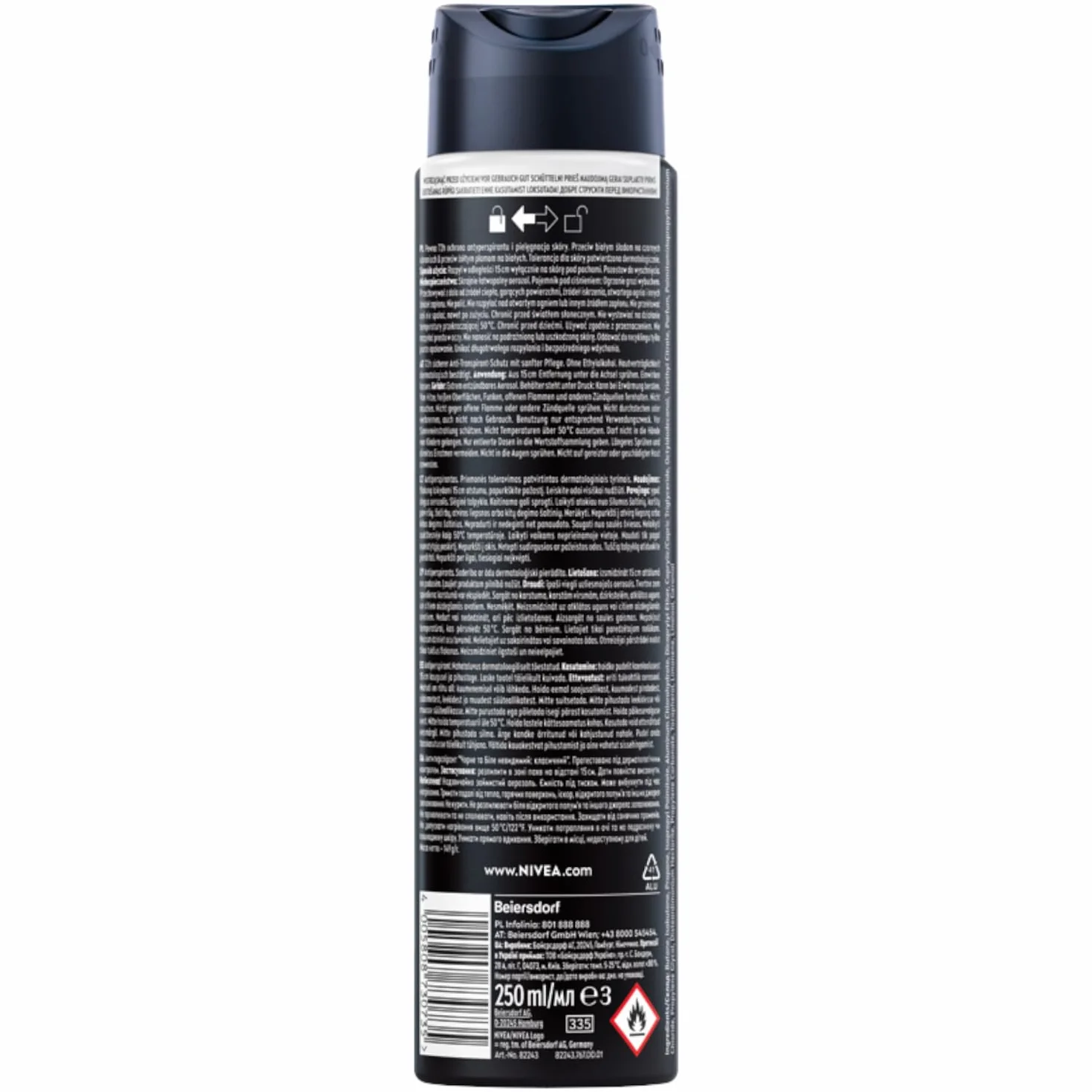 NIVEA MEN Black&White Invisible Original Antyperspirant w sprayu dla mężczyzn 250 ml