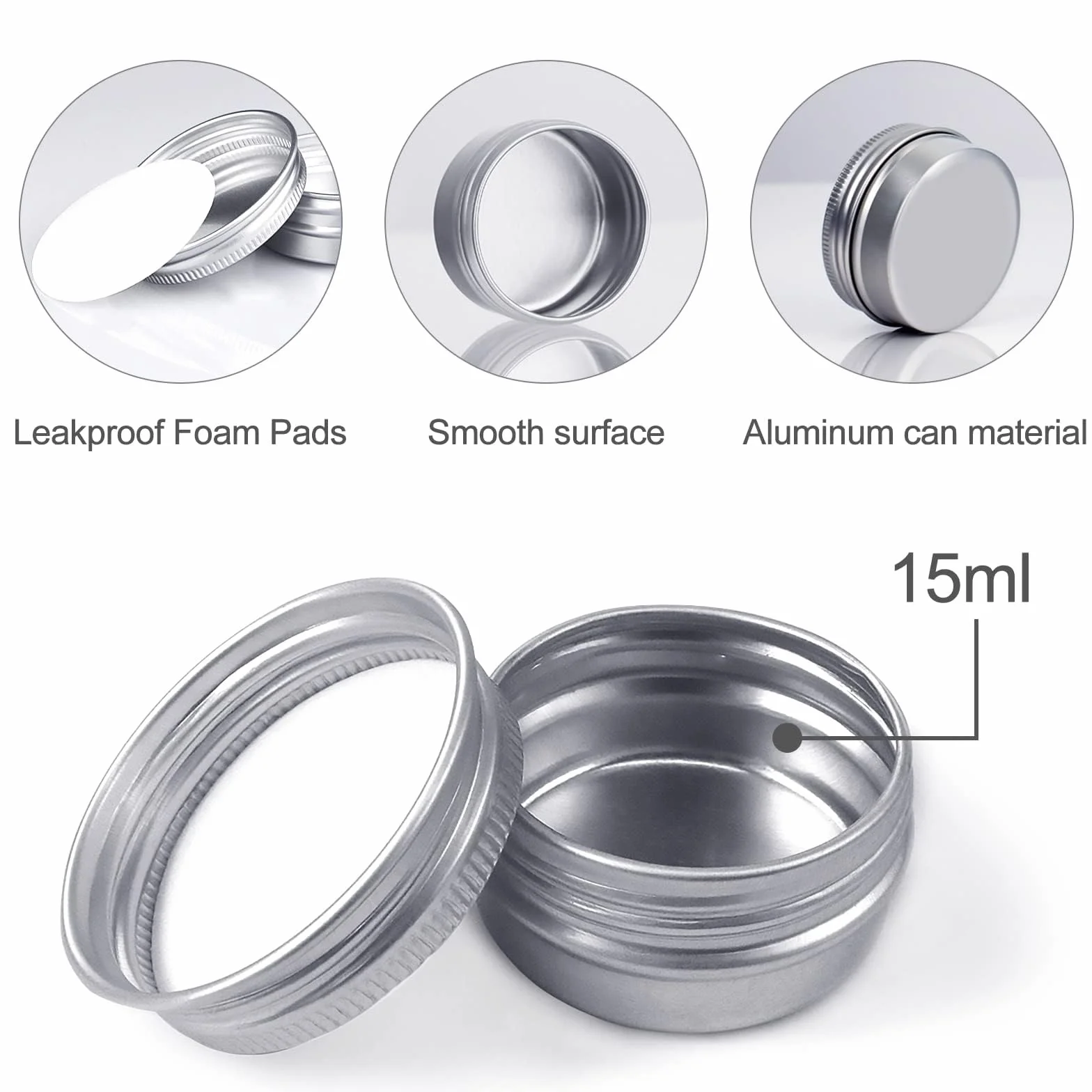 Aluminiowe puszki 15 ml 5 szt. pojemniki do balsamów i kremów