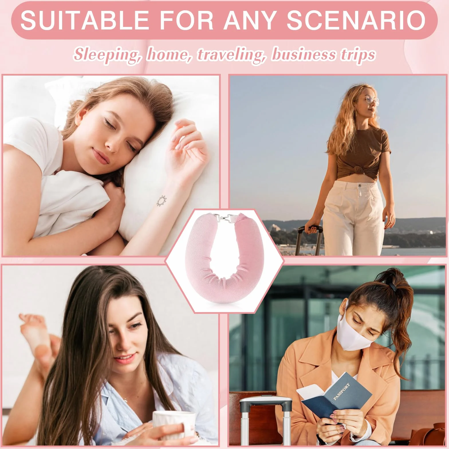 Abeillo Heatless Curls 3 sztuki loków bez wysokiej temperatury zestaw do samodzielnego wykonania loków na noc duża do długich i średnich włosów różowe