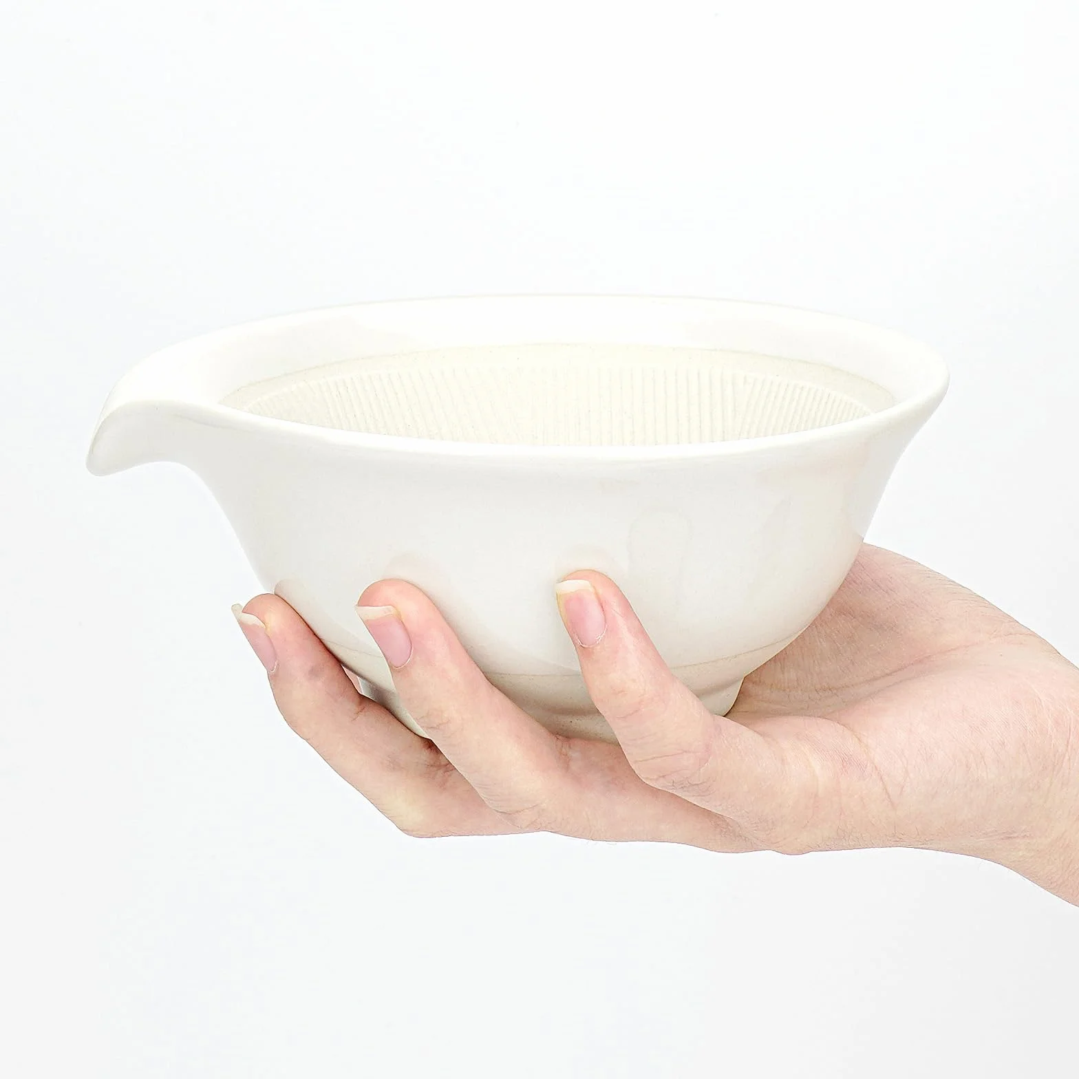 Ceramiczna miska do golenia, kubek do piany do golenia dla mężczyzn, broda fryzjerska z szerokimi ustami, krem golenia na mokro (Biały)