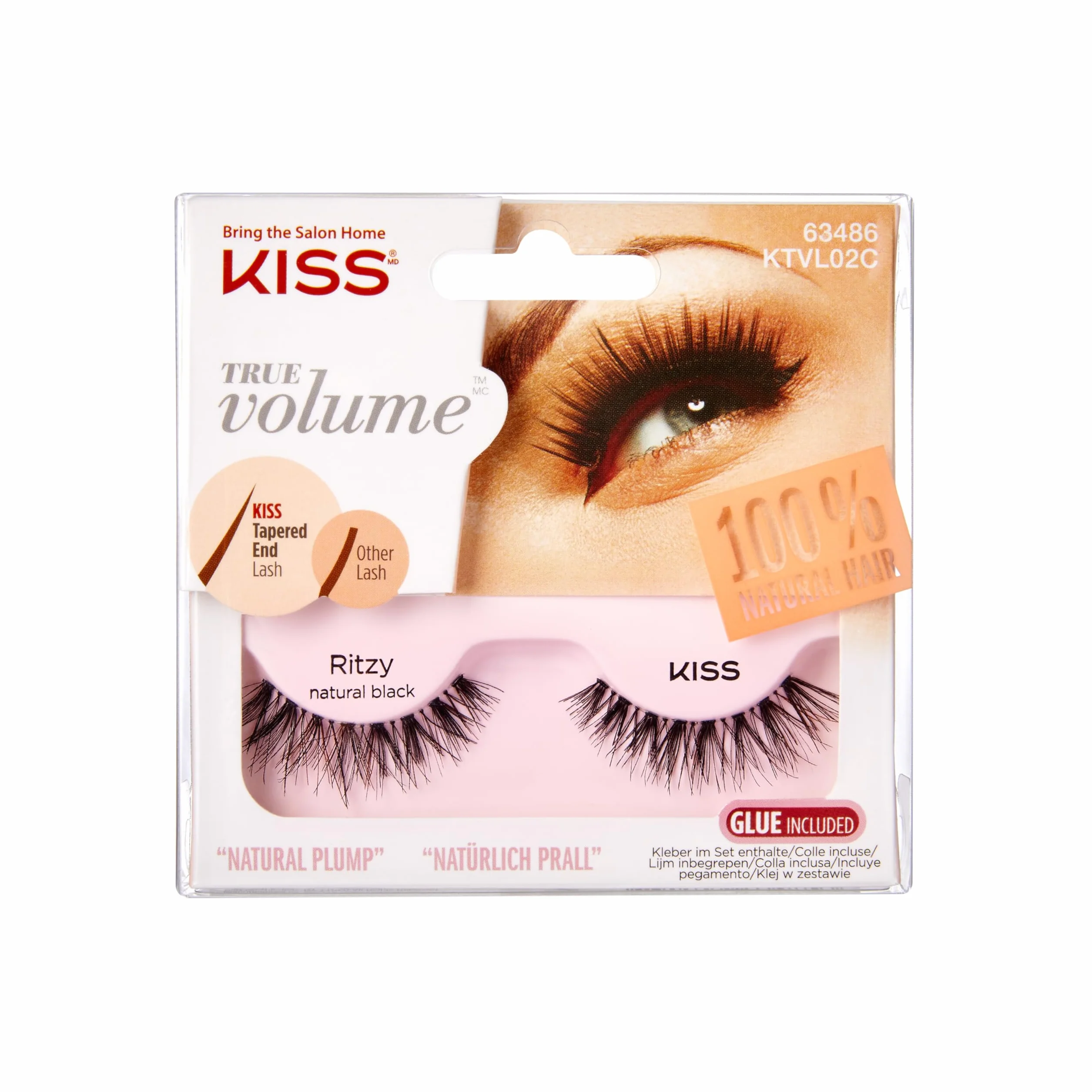 KISS sztuczne rzęsy True Volume Lash - Ritzy, 1 para, 1 klej