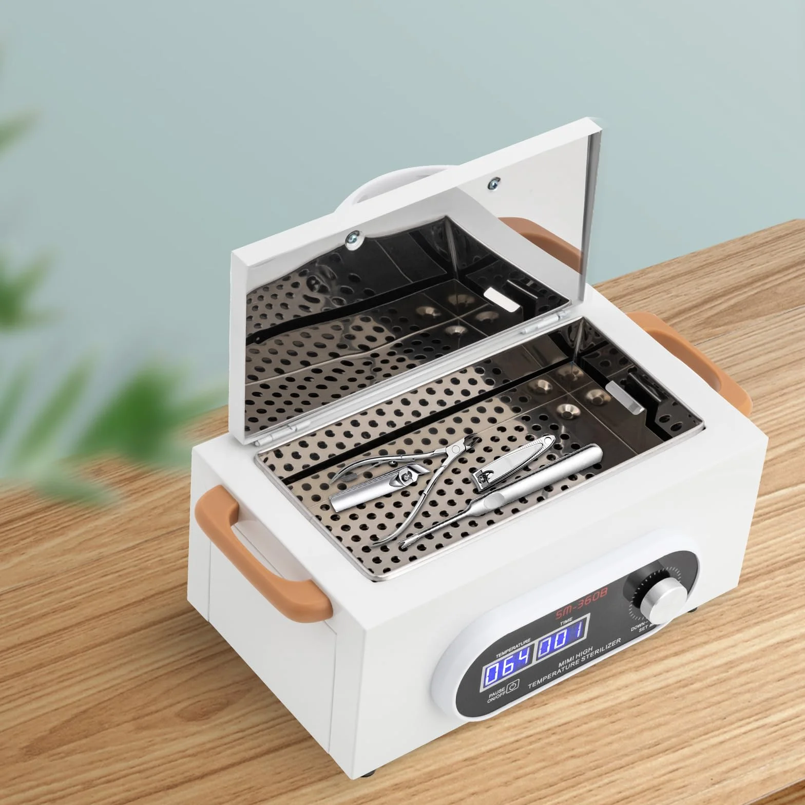 Sterylizator wysokotemperaturowy, sterylizator gorącym powietrzem, 300 W, 200 ℃, 240 V, LCD, sterylizator na sucho, może być używany do narzędzi do paznokci