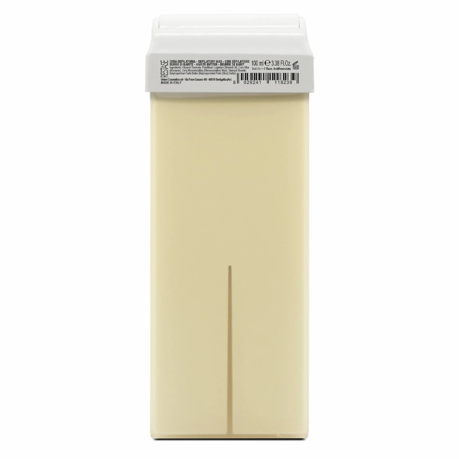 RESTASE Wosk do depilacji rozpuszczalny w tłuszczach, masło shea, suche skóry, 100 ml, wyprodukowano we Włoszech