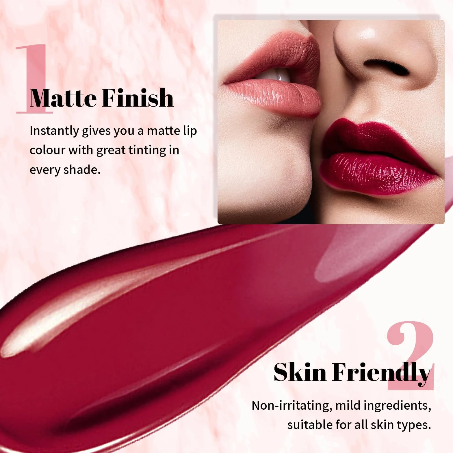 Prreal Peel off Lip Stain and Lip Liner, Tattoo Color Lip Tint, Long Wear, Waterproof Lip Tint Stain with Tweezers, Lip Stain Peel off with Matte Finish Lip Makeup (05 Rose)