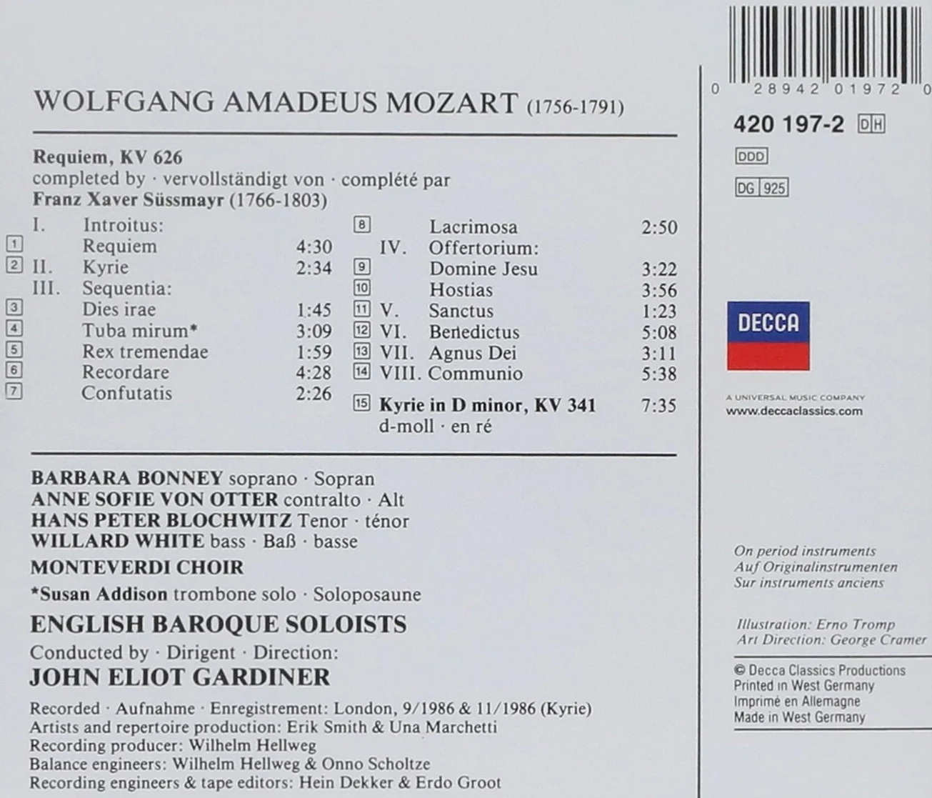 Mozart: Requiem; Kyrie in D minor