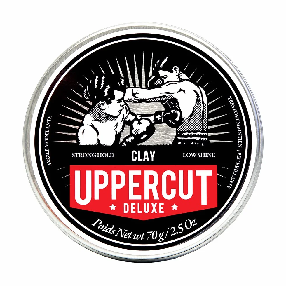 Uppercut Deluxe Clay 70g, profesjonalna glinka do włosów, silne trzymanie, niski połysk, na bazie wody