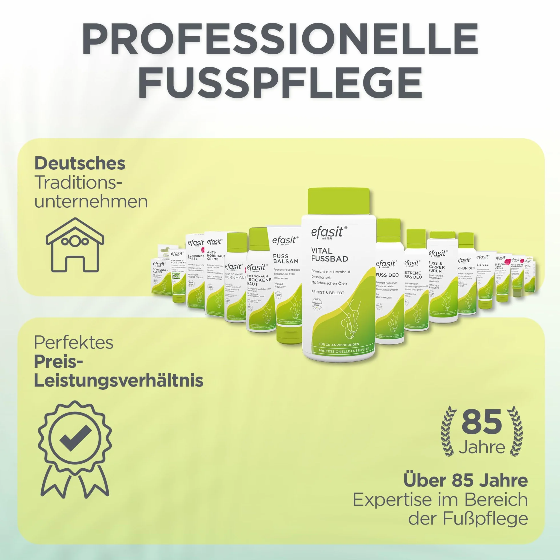 efasit Vital Kąpiel do stóp 400 g - podstawowy dodatek do kąpieli do modzeli dla pachnących, zadbanych i zrelaksowanych stóp, zmiękczający modzele, do 30 zastosowań