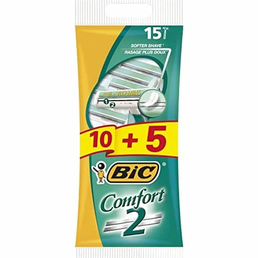 Bic Comfort2 Maszynka do Golenia, Zielony, 15 Sztuk