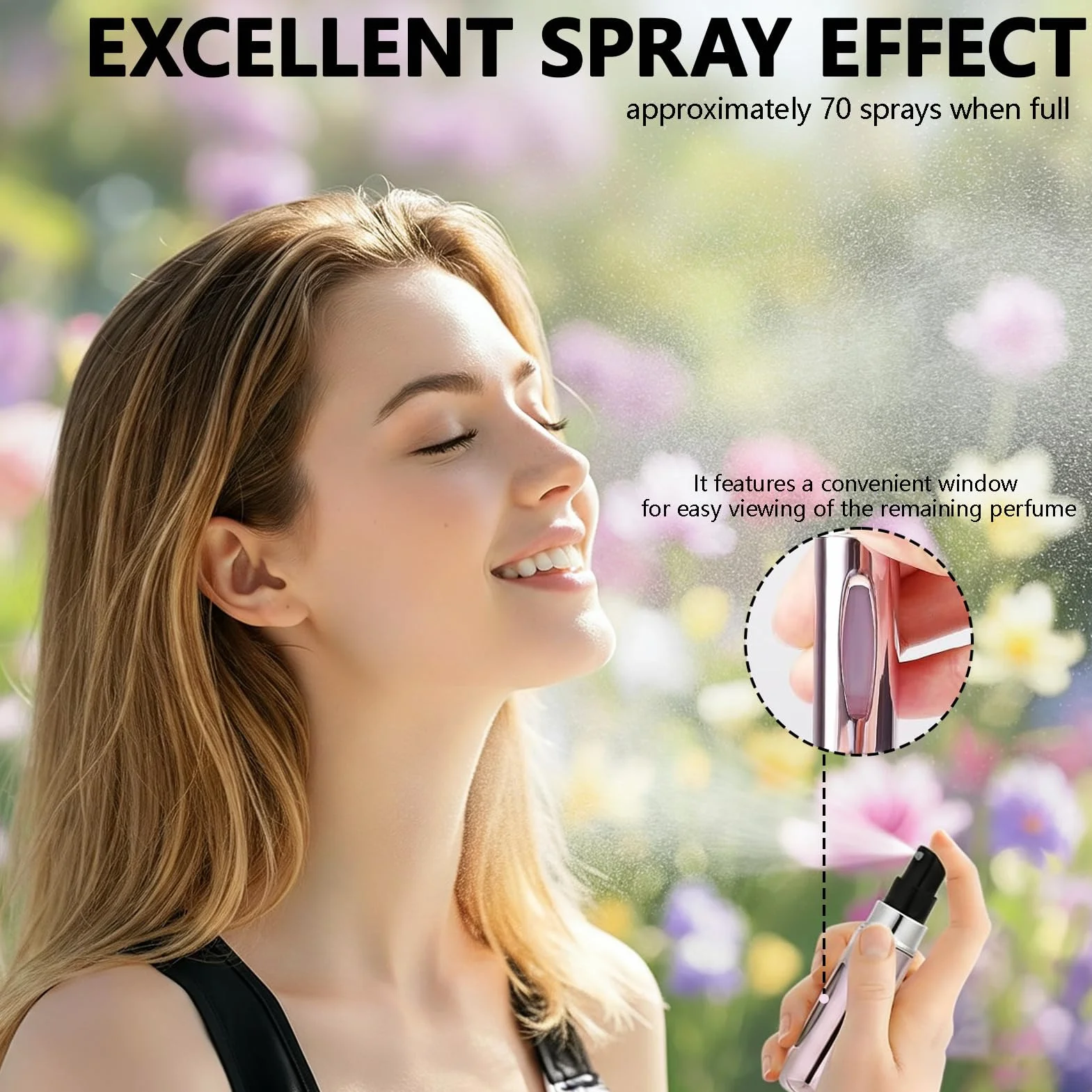 10 Szt. Atomizerów do Perfum, Puste Butelki na Perfumy o Pojemności 5 ml, do Ponownego Napełnienia, Spryskiwacze z Okienkiem Kontrolnym, Wygodne do Noszenia i Podróży