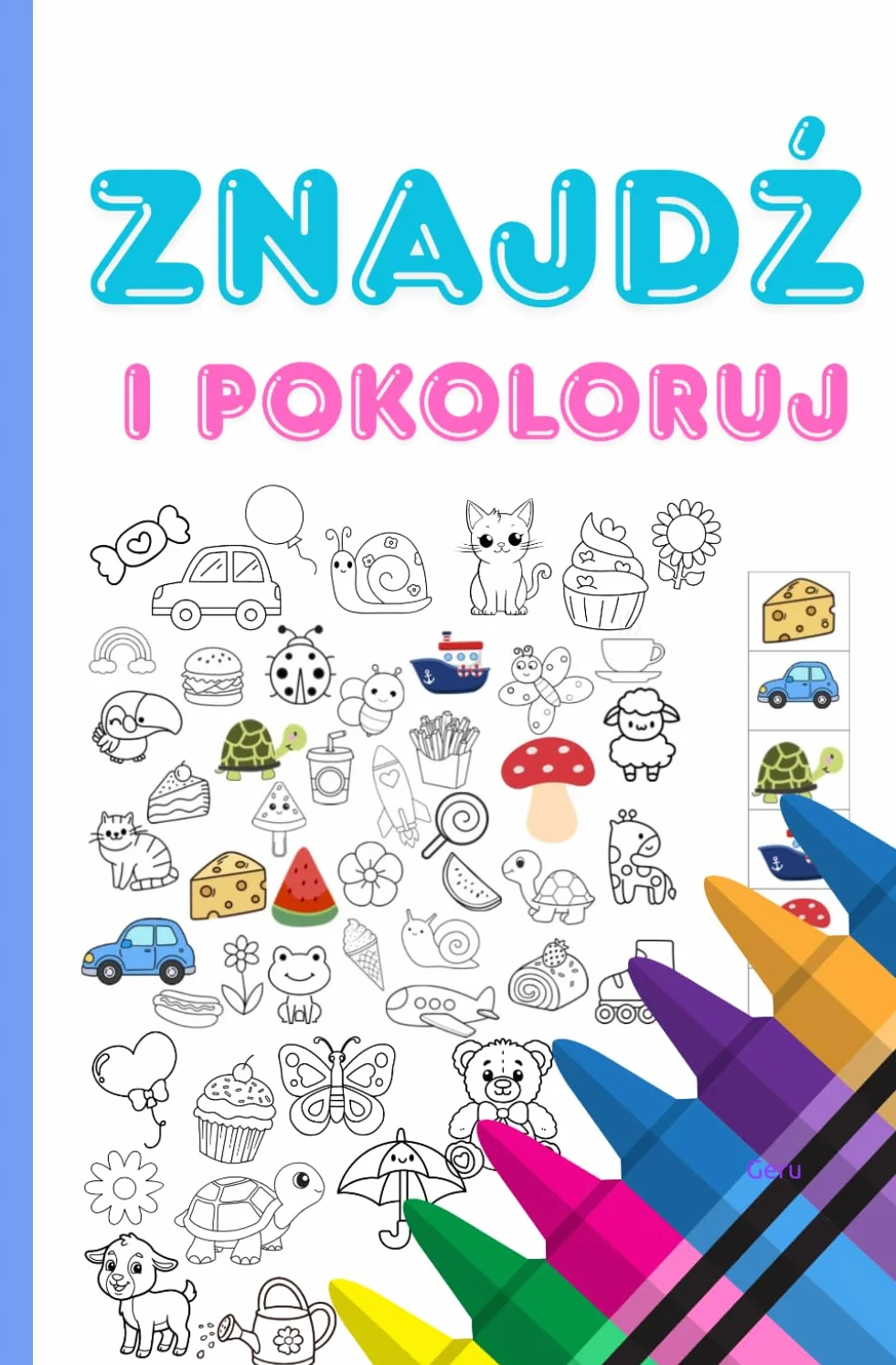Kolorowanka edukacyjna dla dzieci Znajdź i pokoloruj