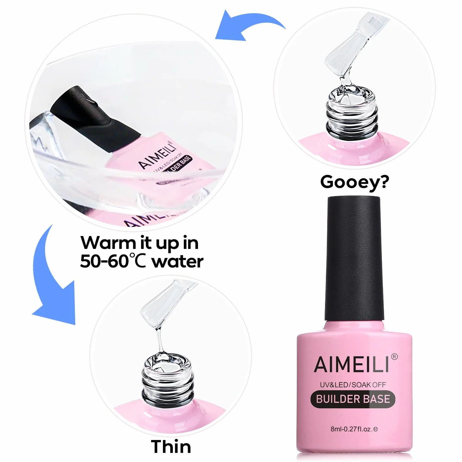 AIMEILI 8 w 1 żel do przedłużania paznokci UV LED 8 ml