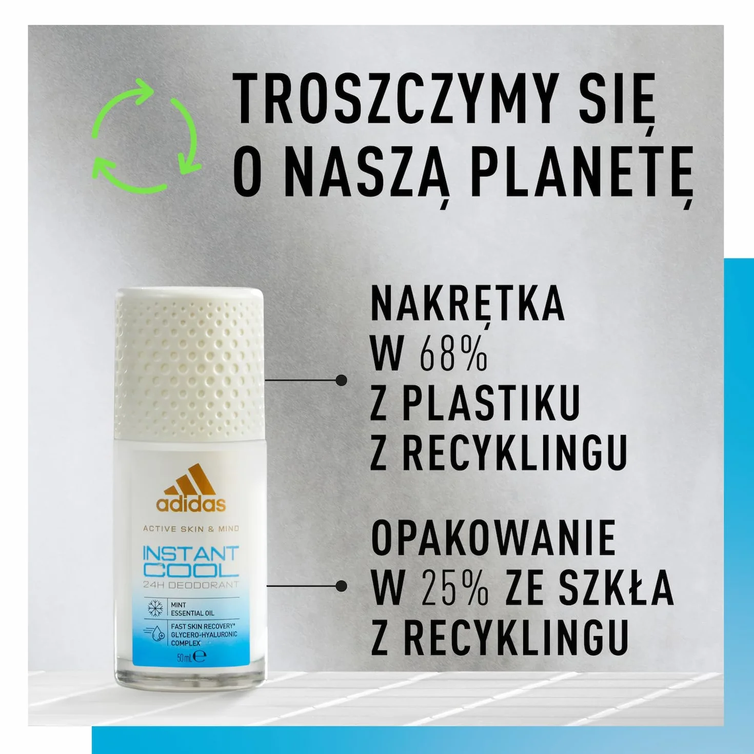 Adidas Active Skin & Mind Instant Cool dezodorant w kulce 50 ml