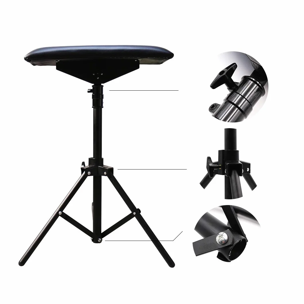 Armrest Tattoo Arm Reszta Leg Stand Heavy Duty Height Adjustable Hand Lever Tattotoo podłokietnik (czarny)