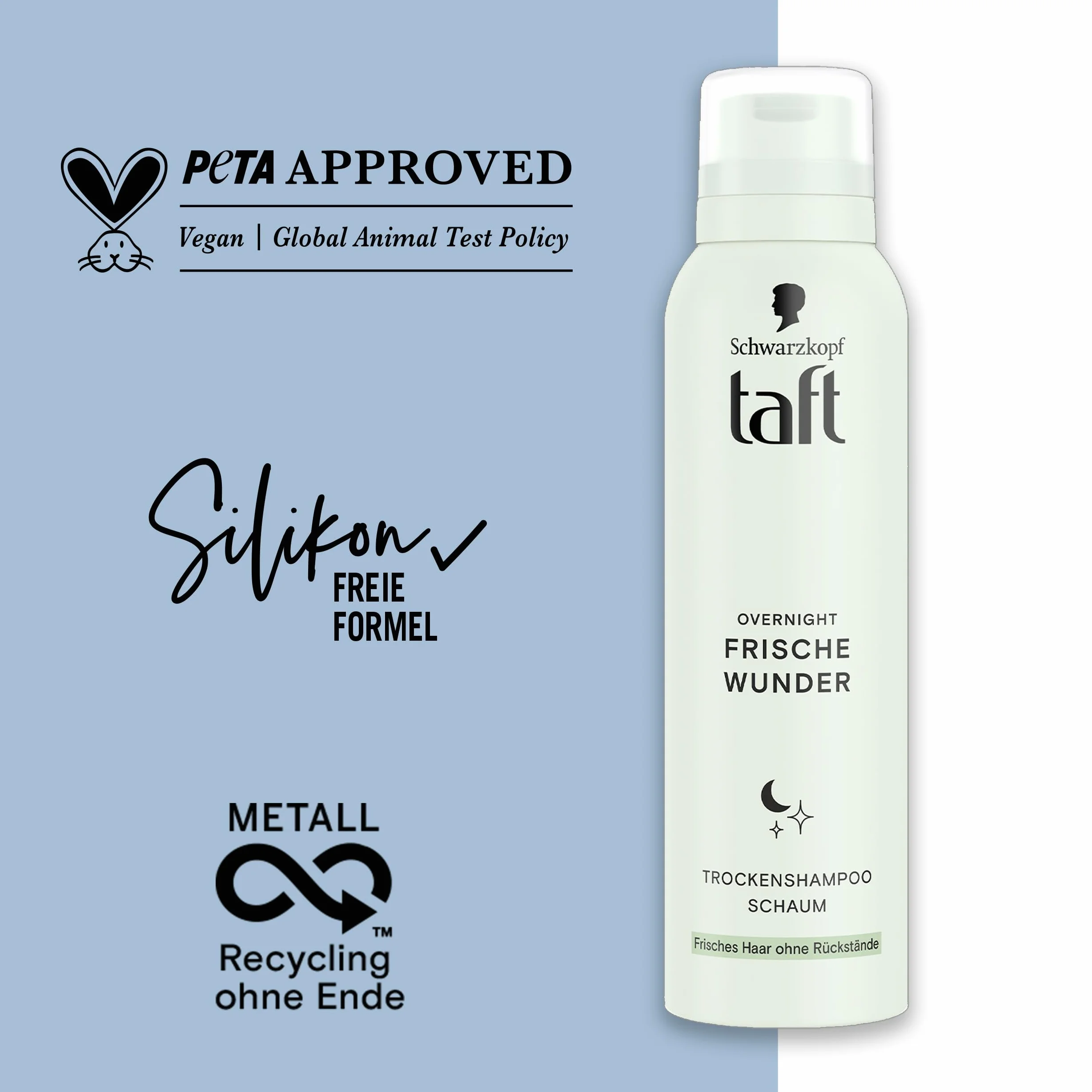 Schwarzkopf TAFT suchy szampon z pianki Overnight Fresh Wunder 2 x 150 ml