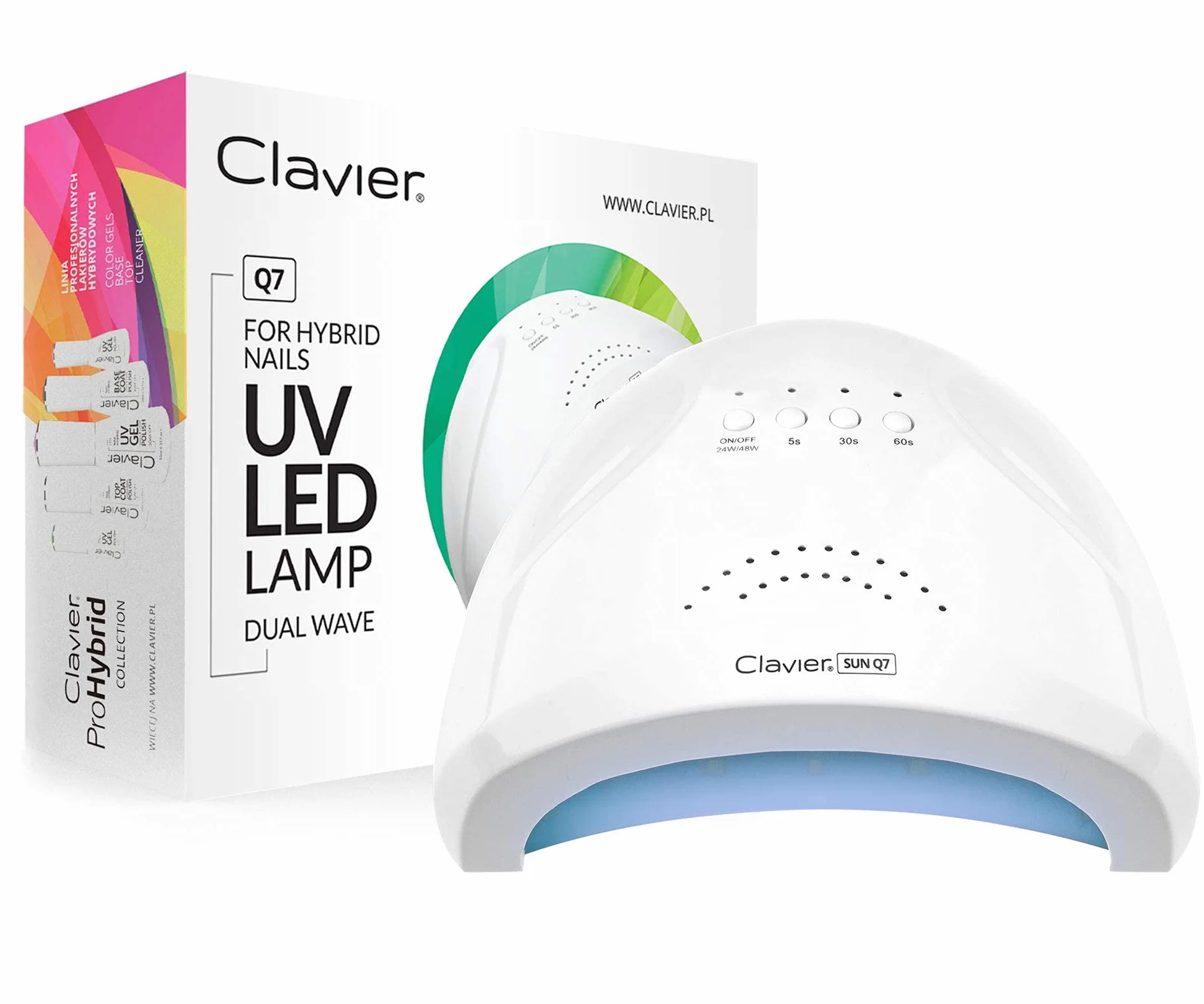 Lampa UV LED 48W Q7 Sun do Lakieru Hybrydowego i Żelowego, Suszarka do Paznokci z Czujnikiem Ruchu i Timerem