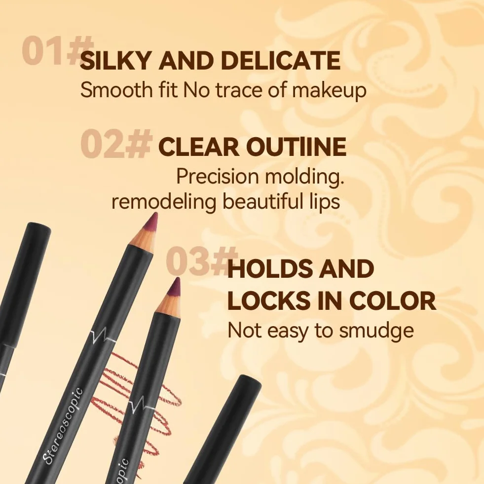 LOPHE Zestaw 12 sztuk konturówek do ust, wodoszczelny matowy lip liner, ołówek do ust nierozmazujący się