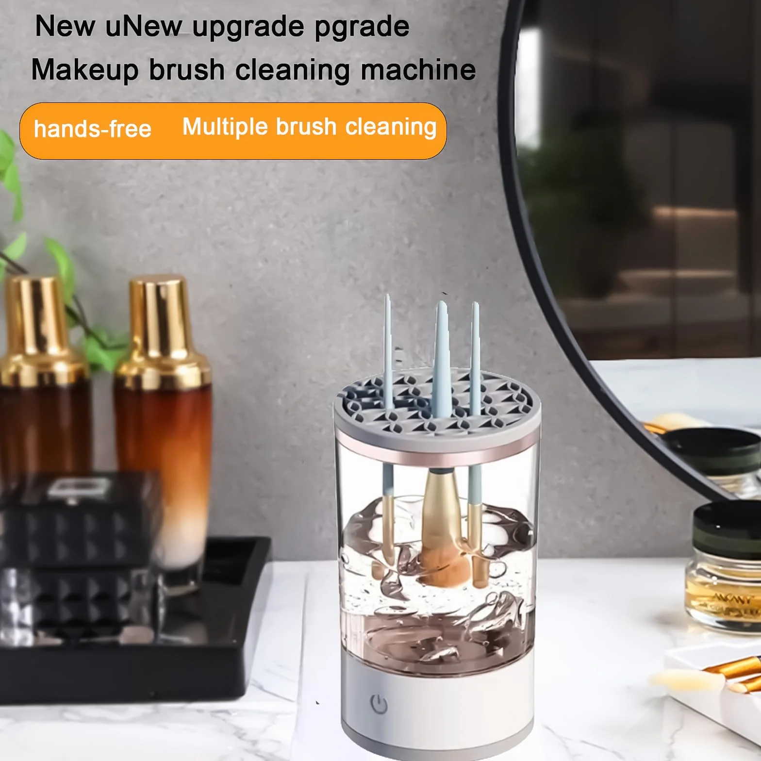 Xinlie Elektryczny przyrząd do czyszczenia pędzli do makijażu, USB, do wszystkich rozmiarów