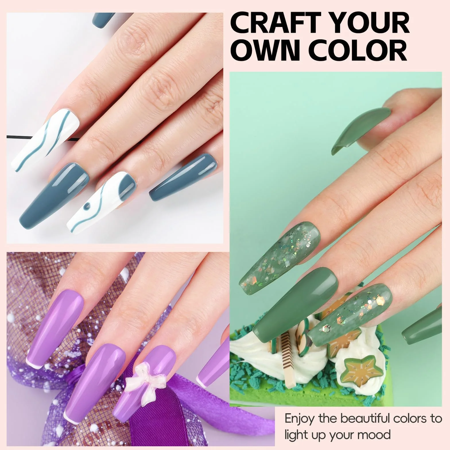 COSCELIA Zestaw lakierów do paznokci UV z lampą, 15 kolorów, żelowy lakier do paznokci UV i 3 kolory, zestaw do paznokci żelowych, zestaw startowy Base Coat Top Coat