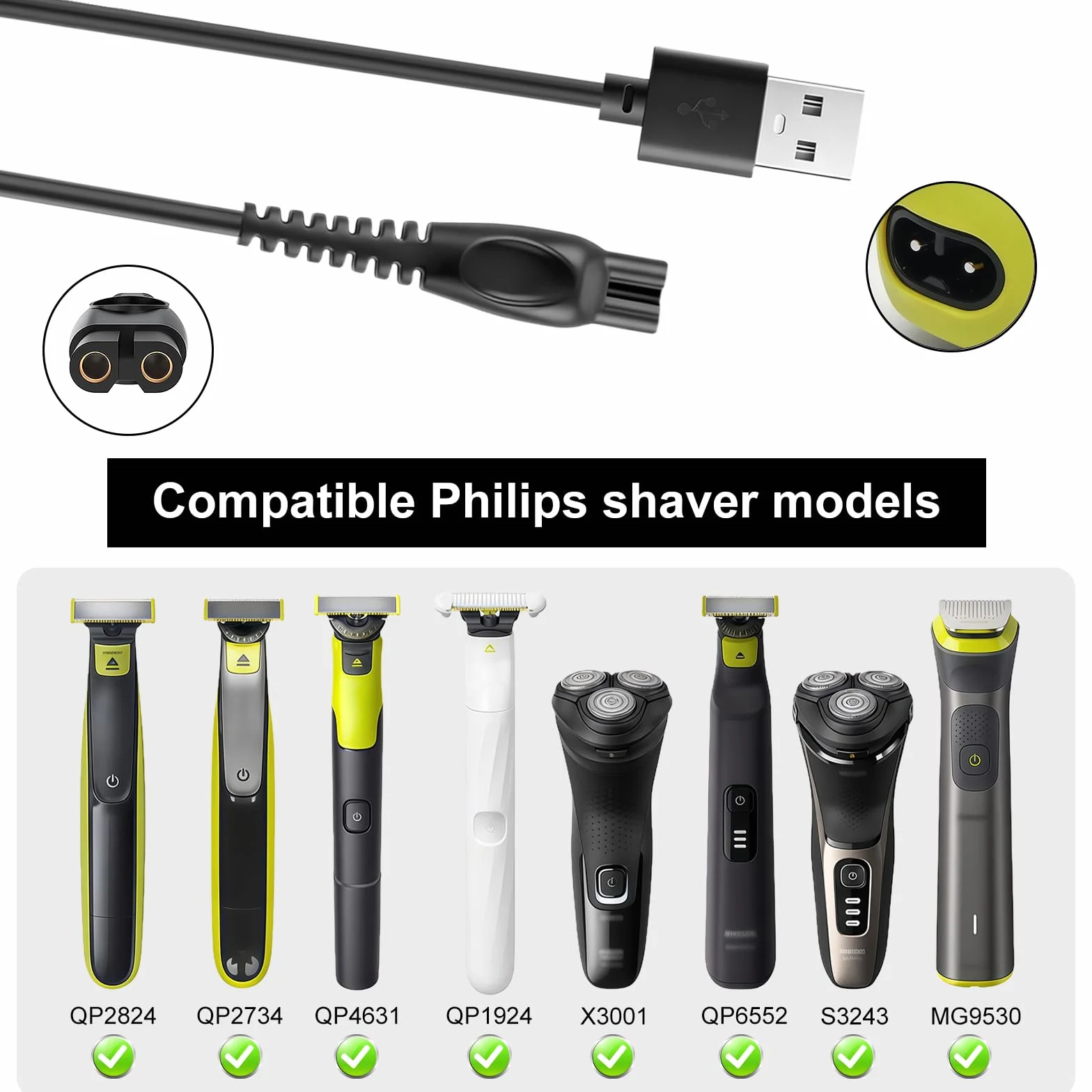 flintronic 5V ładowarka kompatybilna z Philips One Blade 360 QP2824 QP2734 QP2834 QP1924 QP4631 MG5910 MG7910 MG7950 MG9525 MG9510 X3052