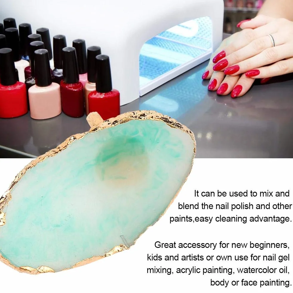 Paleta do paznokci Nail Art Resin Stone Mini Color Mixing Plate Tips Holder Narzędzie do manicure (ZIELONY)