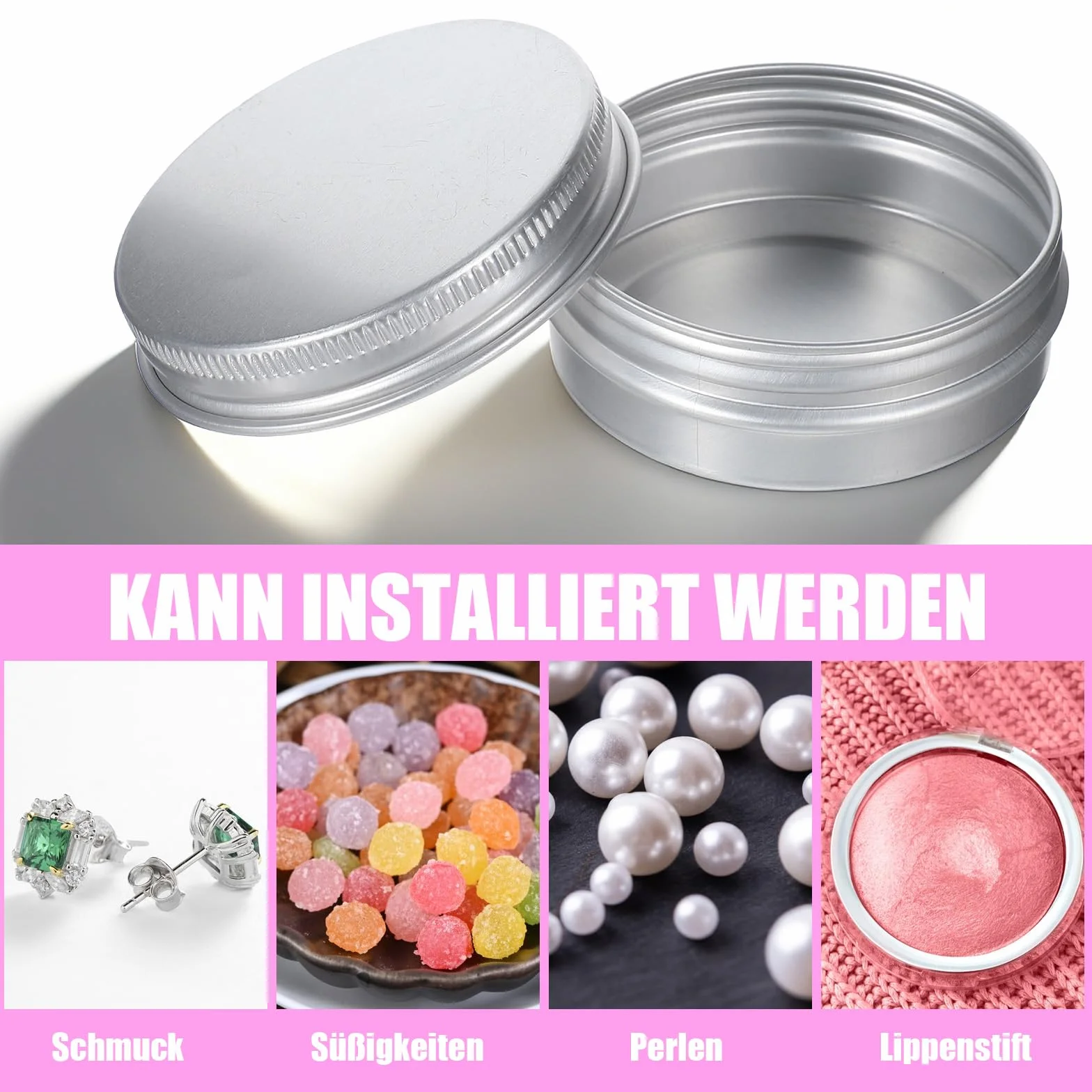 aluminiowe pojemniki 30 ml 6 sztuk z pokrywkami mini okrągłe metalowe na balsam kosmetyki