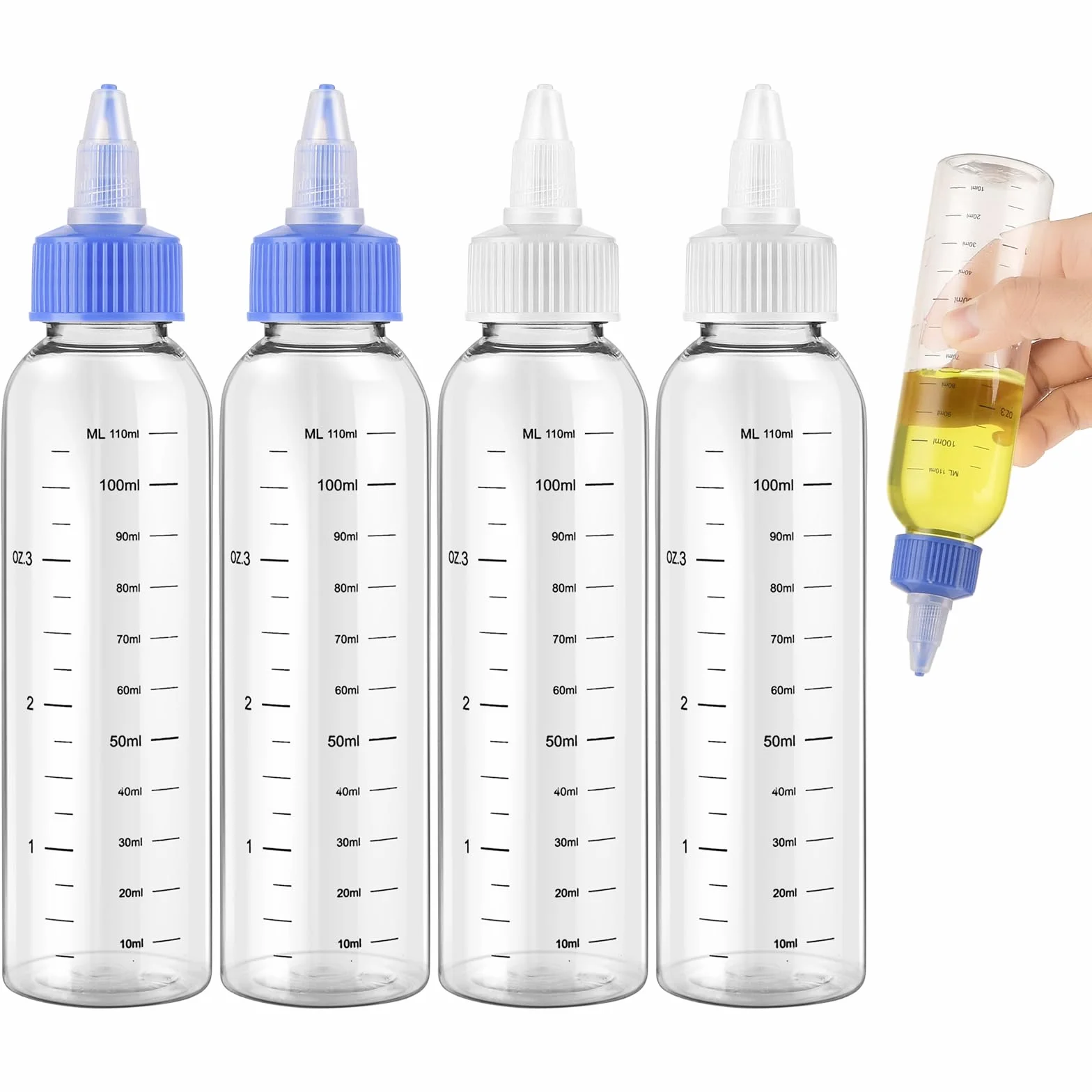 Aster 4-pak pustych butelek PET z aplikatorem 113 ml do włosów