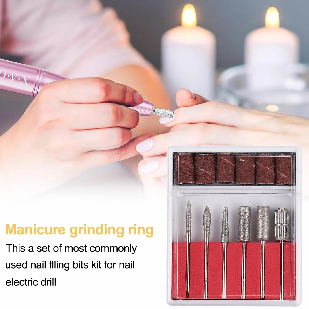 Zestaw 12 wierteł do paznokci z węglika wolframu do manicure pedicure