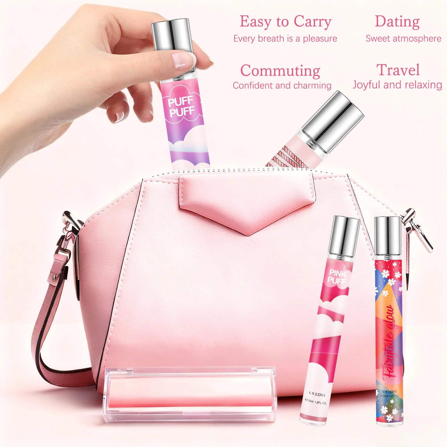 Perfumy premium na prezent dla kobiet – 8 x 35 ml mini zapachy damskie – o słodkim zapachu kwiatów i owoców, przyjazne w podróży, prezent dla niej, na Boże Narodzenie, urodziny, Walentynki
