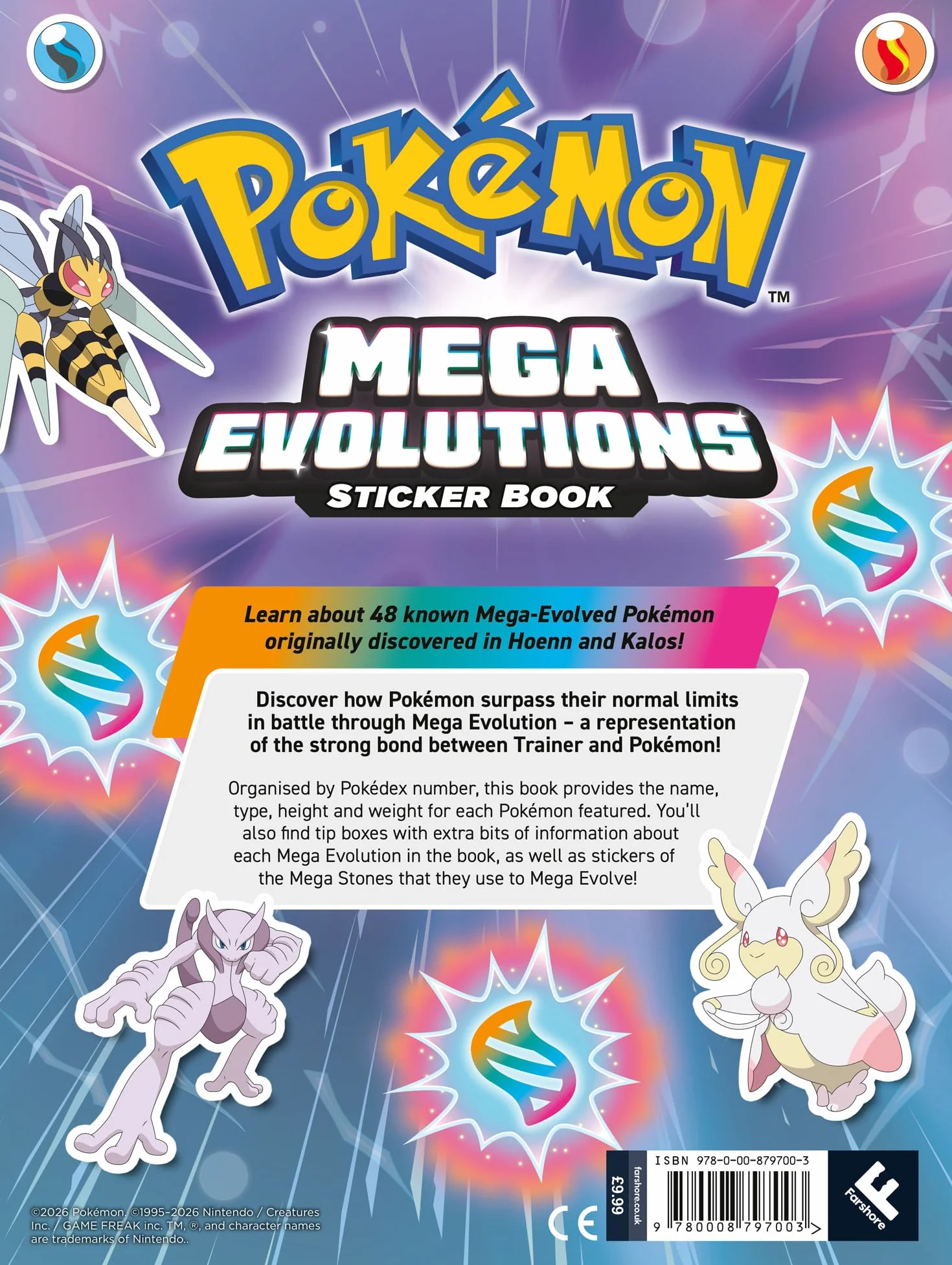 Pokémon Mega Evolutions Sticker Book: Mega Evolve Your Pokémon Knowledge with Over 300 Stickers!