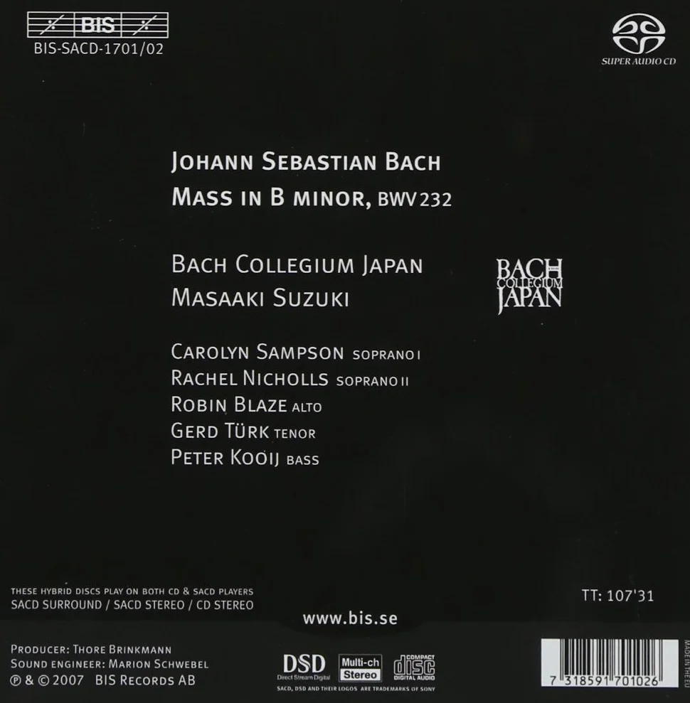 Mass In B Minor (Suzuki, Bach Collegium Japan)