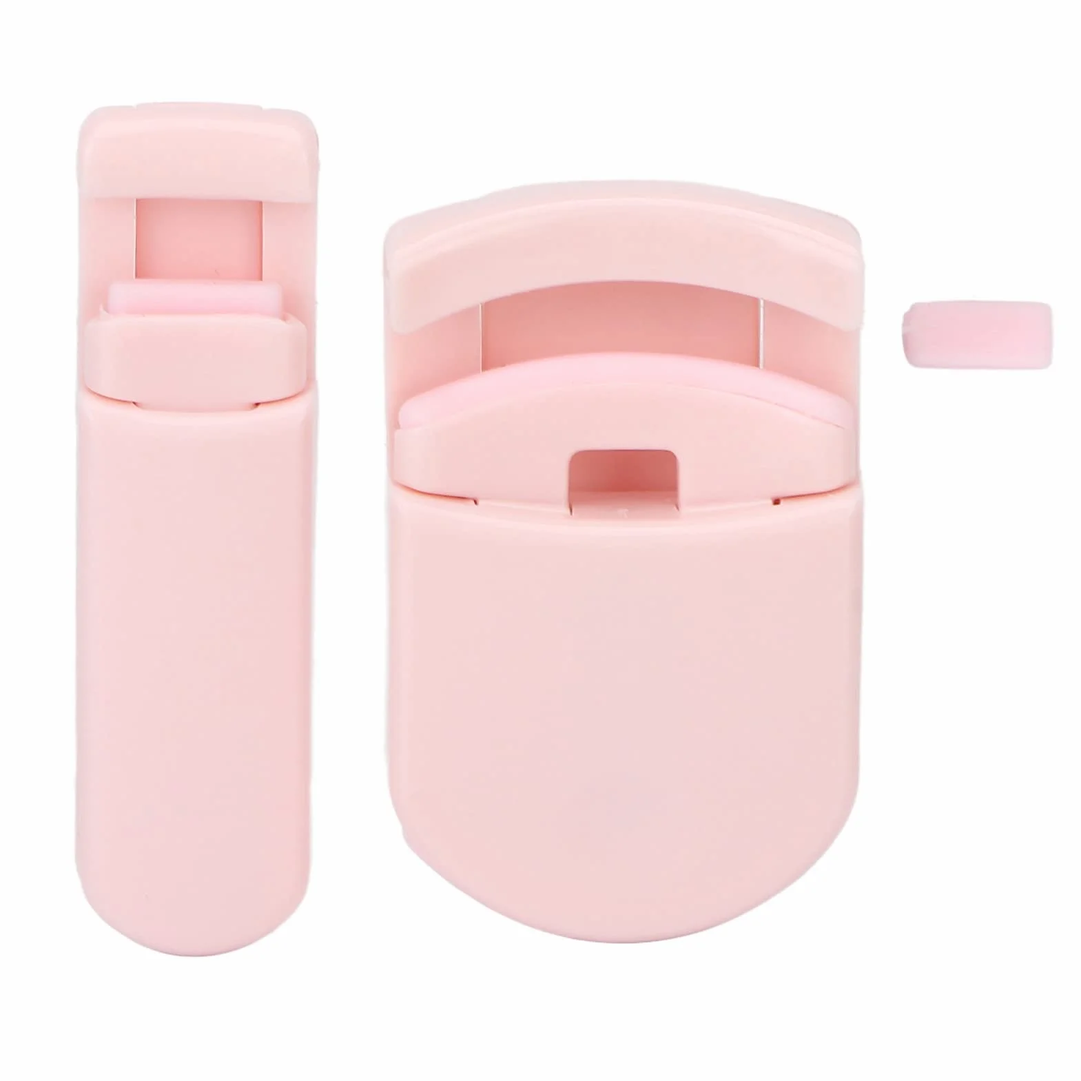 Aramox Mini Lash Curler, Przenośna Lekka Curler Rzęs, Ulepszony Efekt 3D z Wymiennym Silikonowym Paskiem do Podróży i Urody (PINK)