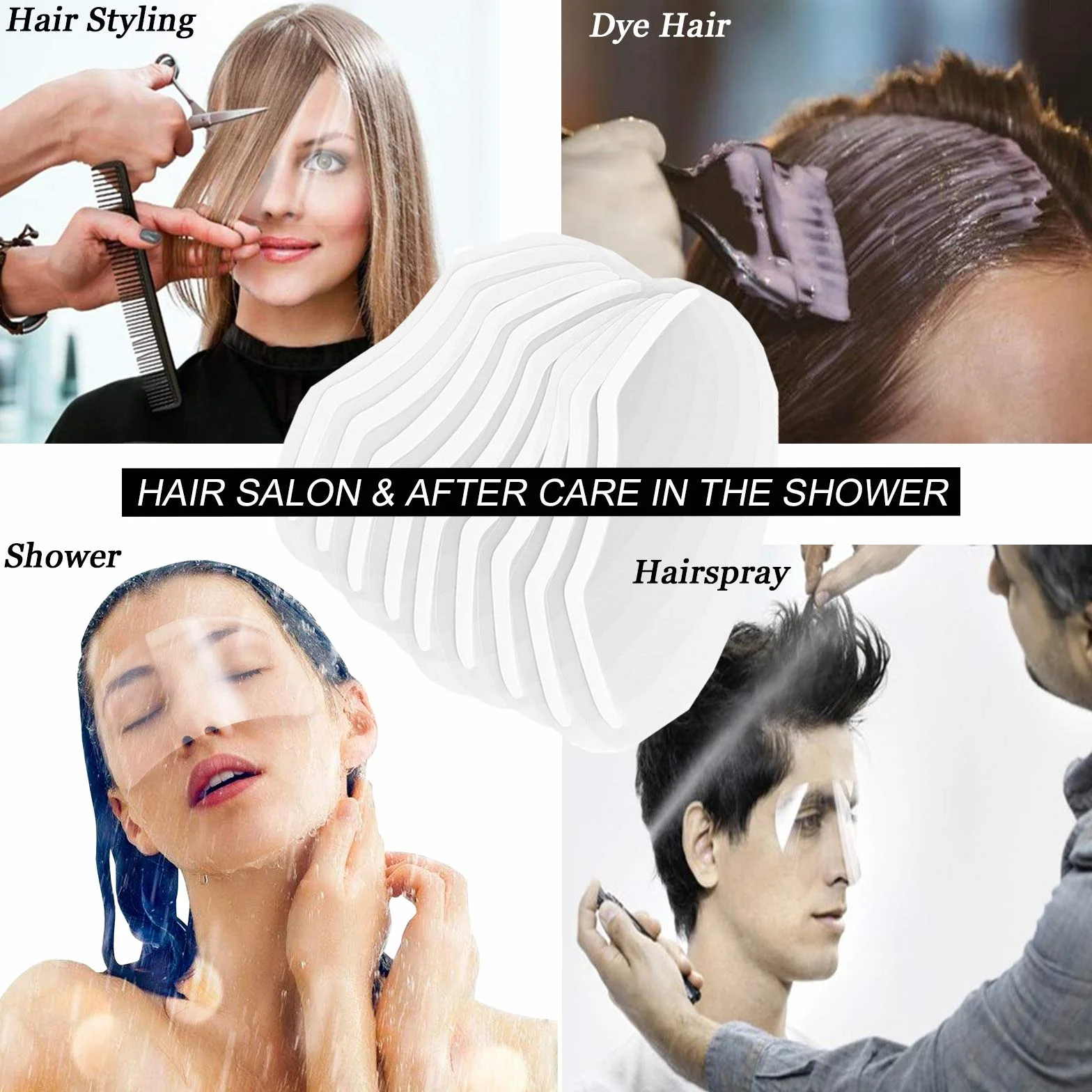 Friseur przezroczysty spray do włosów, ochrona wyświetlacza, maska do makijażu, Barber, spray do włosów, maska do cięcia włosów, narzędzie do salonu fryzjerskiego (100 szt.)