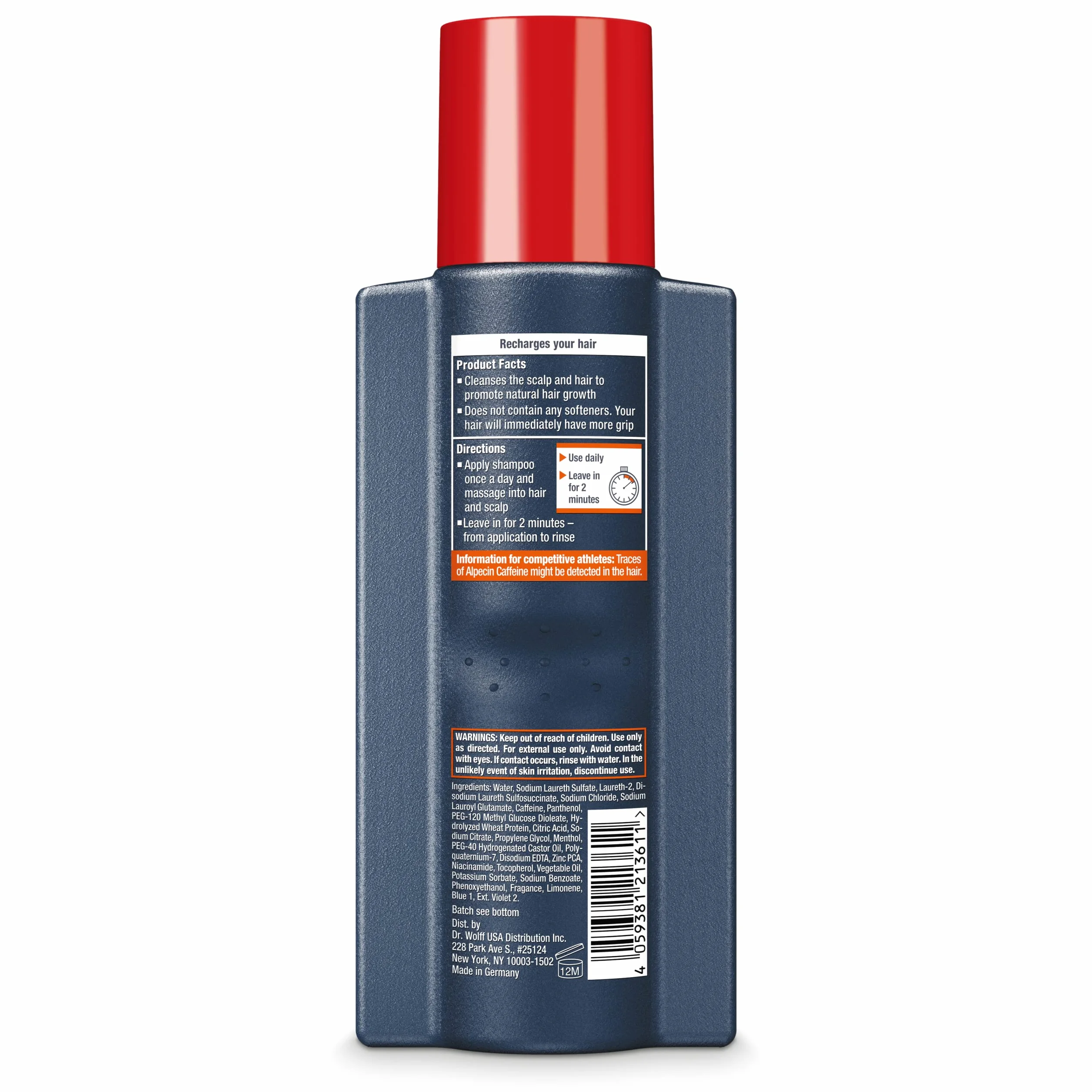 Alpecin Szampon kofeinowy C1, 1 x 250 ml – stymulujący włosy przeciwko dziedzicznemu wypadaniu włosów w celu poprawy wzrostu włosów u mężczyzn