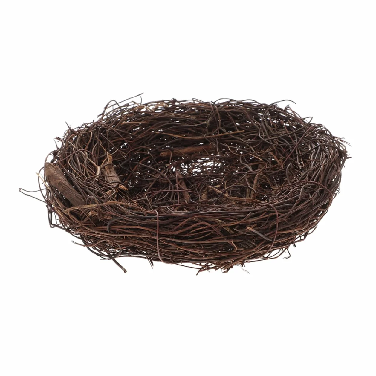 Happyyami Rattan Birds Nest Decor Handmade Natural Fake Bird Nest for Home Garden Party And Easter Decoration Unique Artisan Quality