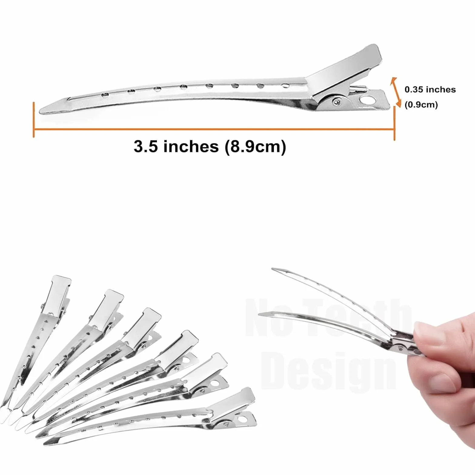 Entebill Klipsy Do Włosów Damskie 24 Sztuki 8 cm, Metalowe Spinki Do Włosów, Akcesoria Fryzjerskie, Klipsy Do Włosów Z Otworami, Klipsy Do Przedłużania Włosów (srebrny)