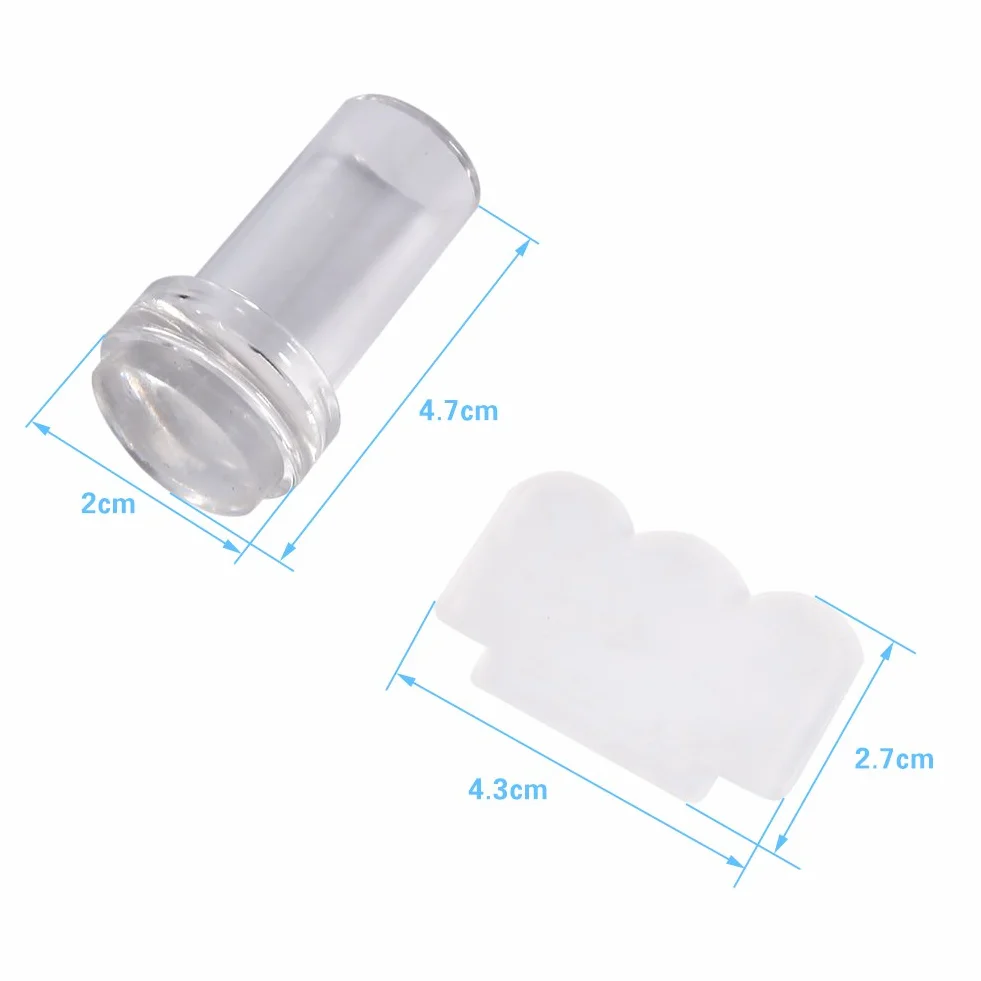 Nail Art Stamper silikonowy do paznokci zestaw narzędzi do manicure z płytą i skrobakiem